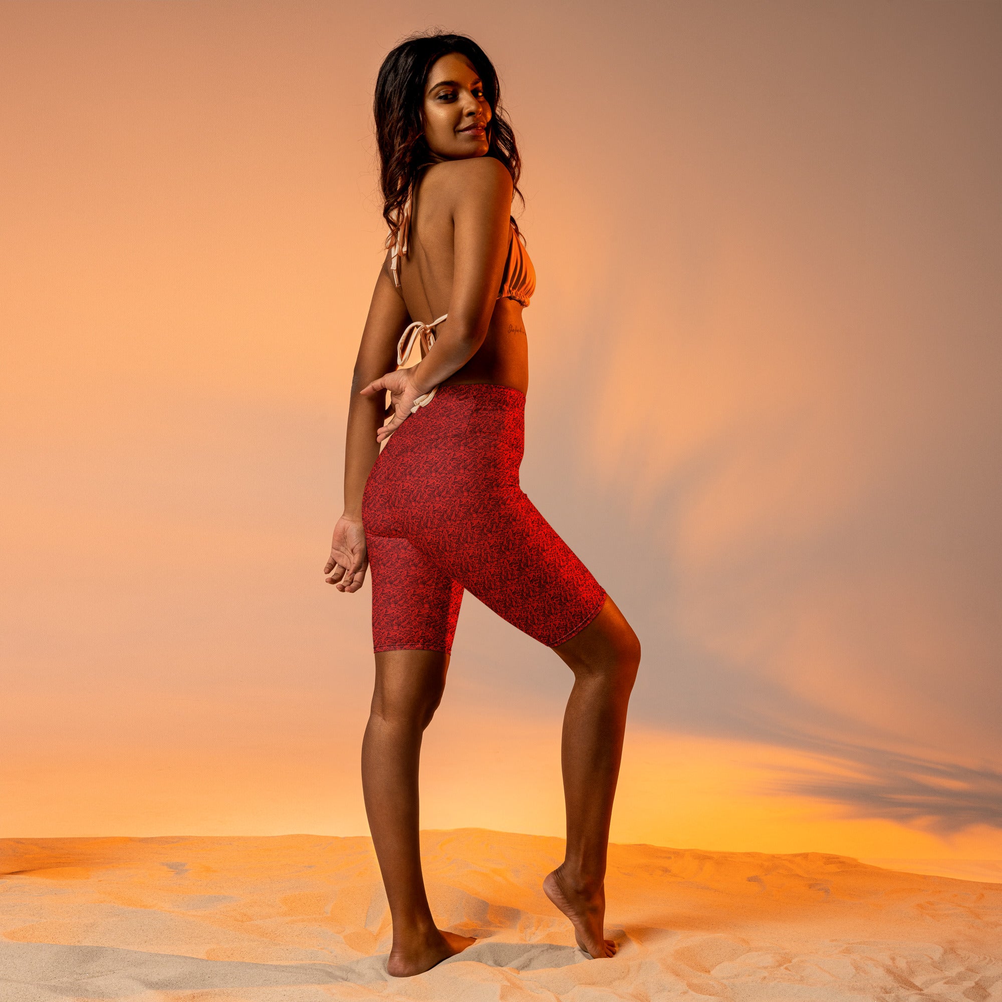 Red Snake Bird Divination Bike Shorts | GearBunch
