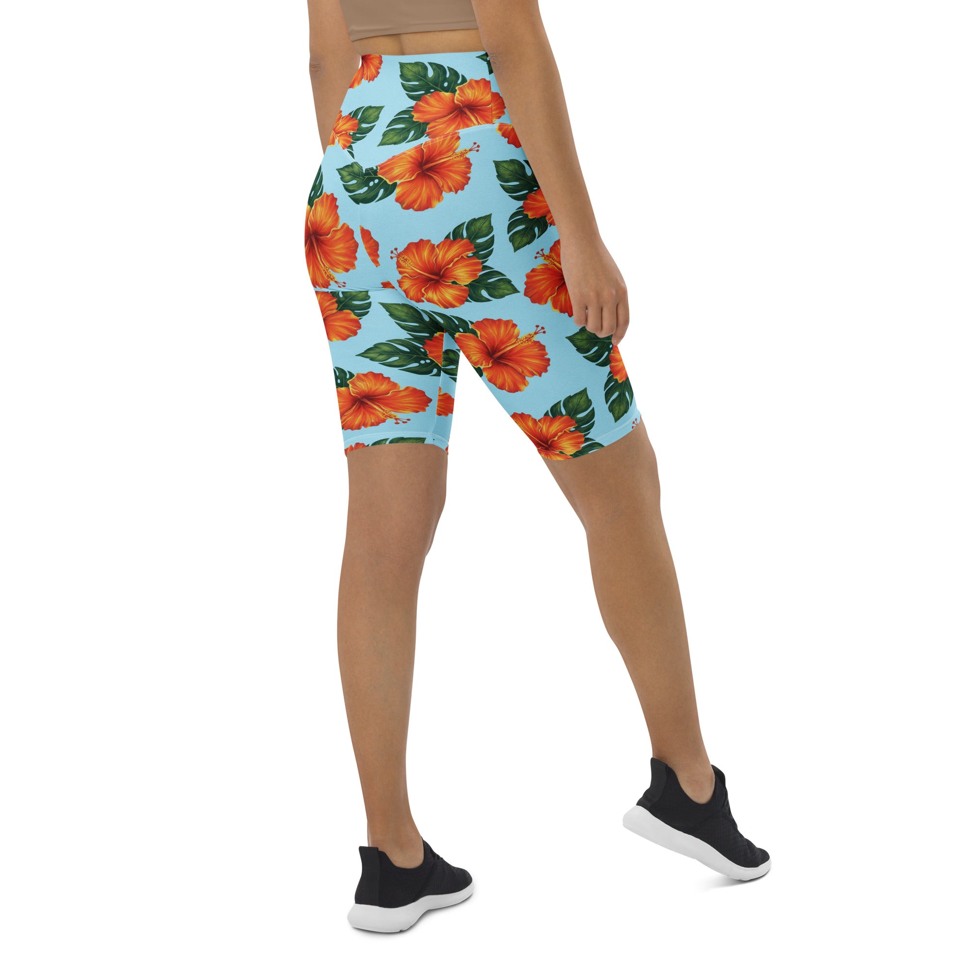 Tropical Hibiscus Bloom Bike Shorts | GearBunch