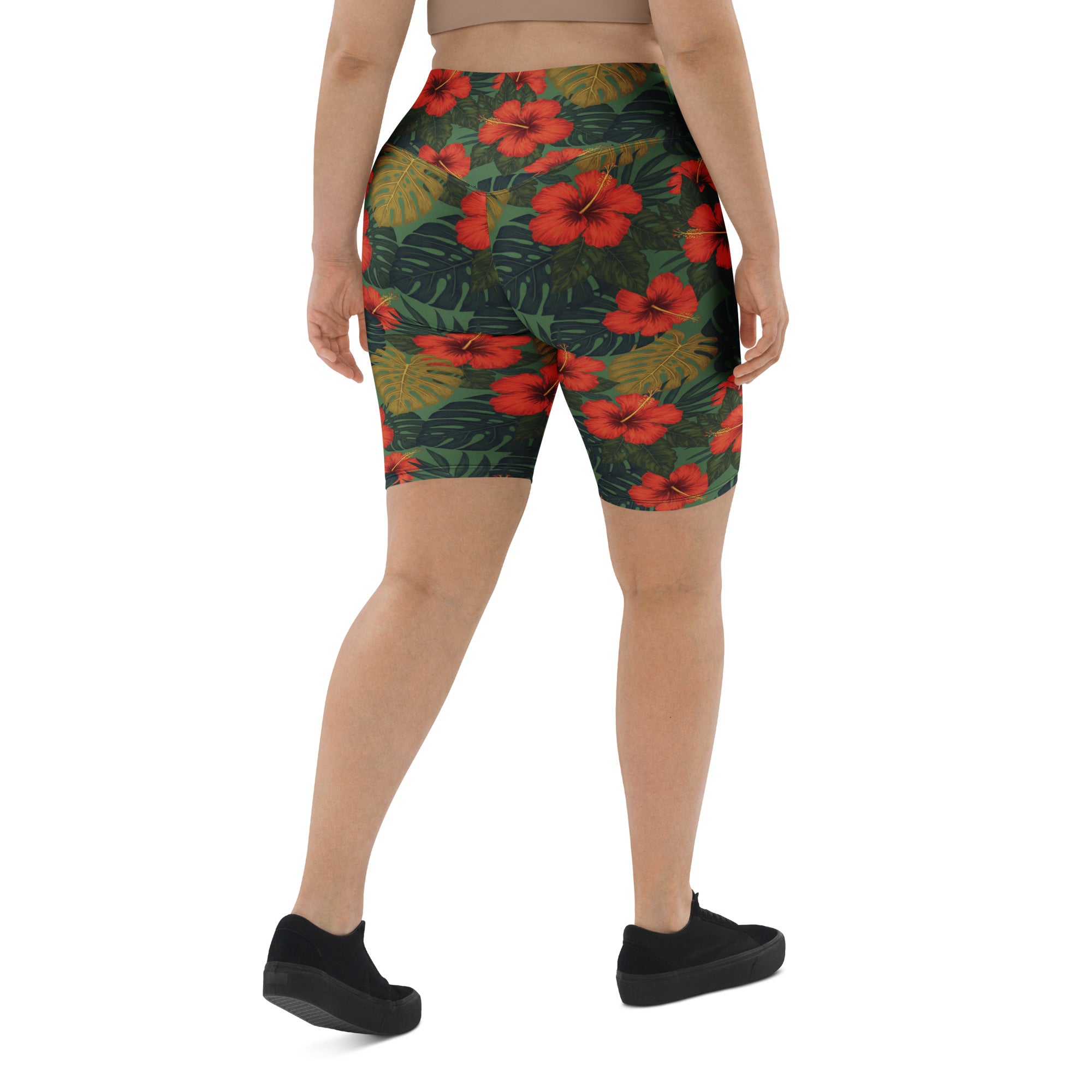 Bold Tropical Leaves Bike Shorts | GearBunch