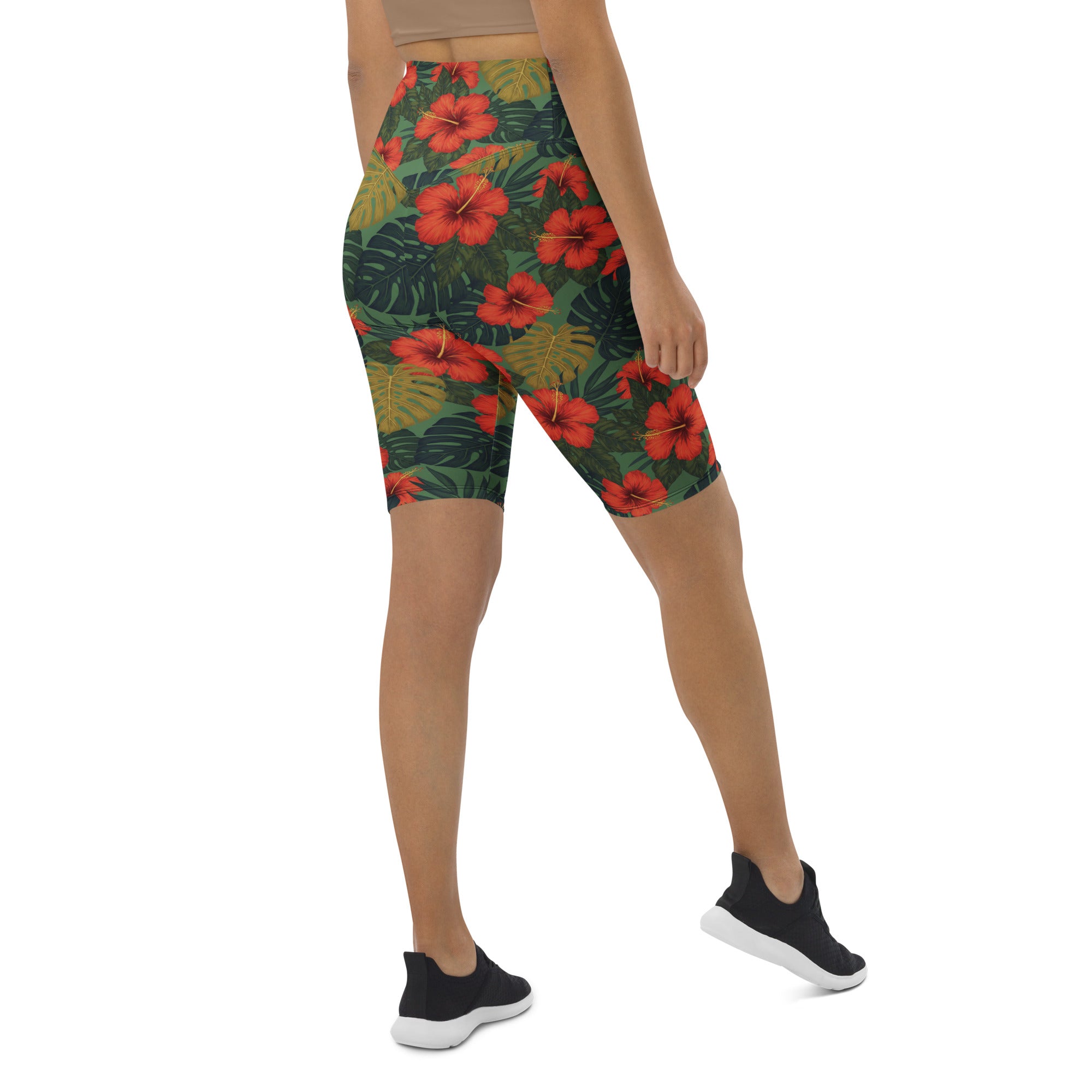 Bold Tropical Leaves Bike Shorts | GearBunch