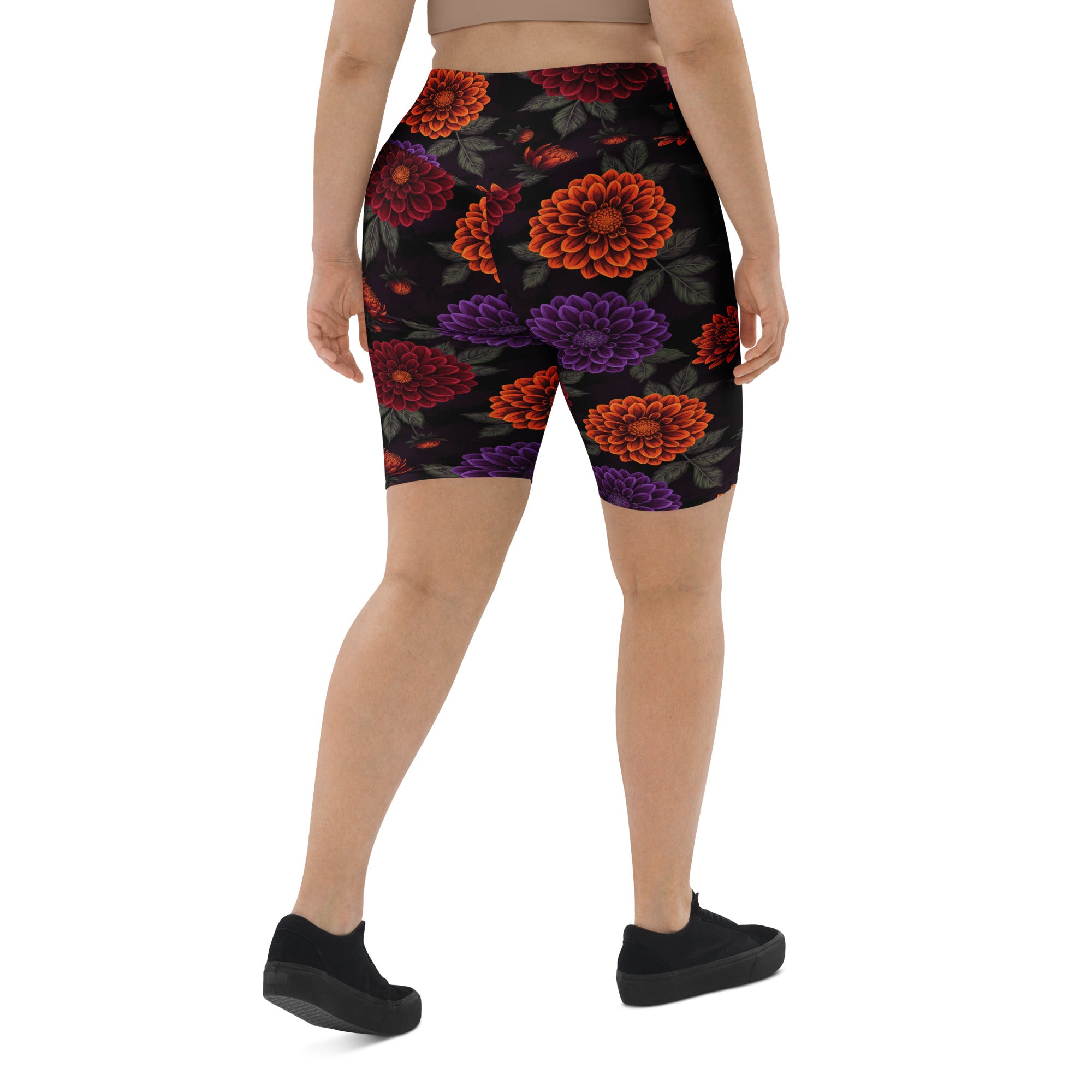 Opulent Dahlia Garden Bike Shorts | GearBunch