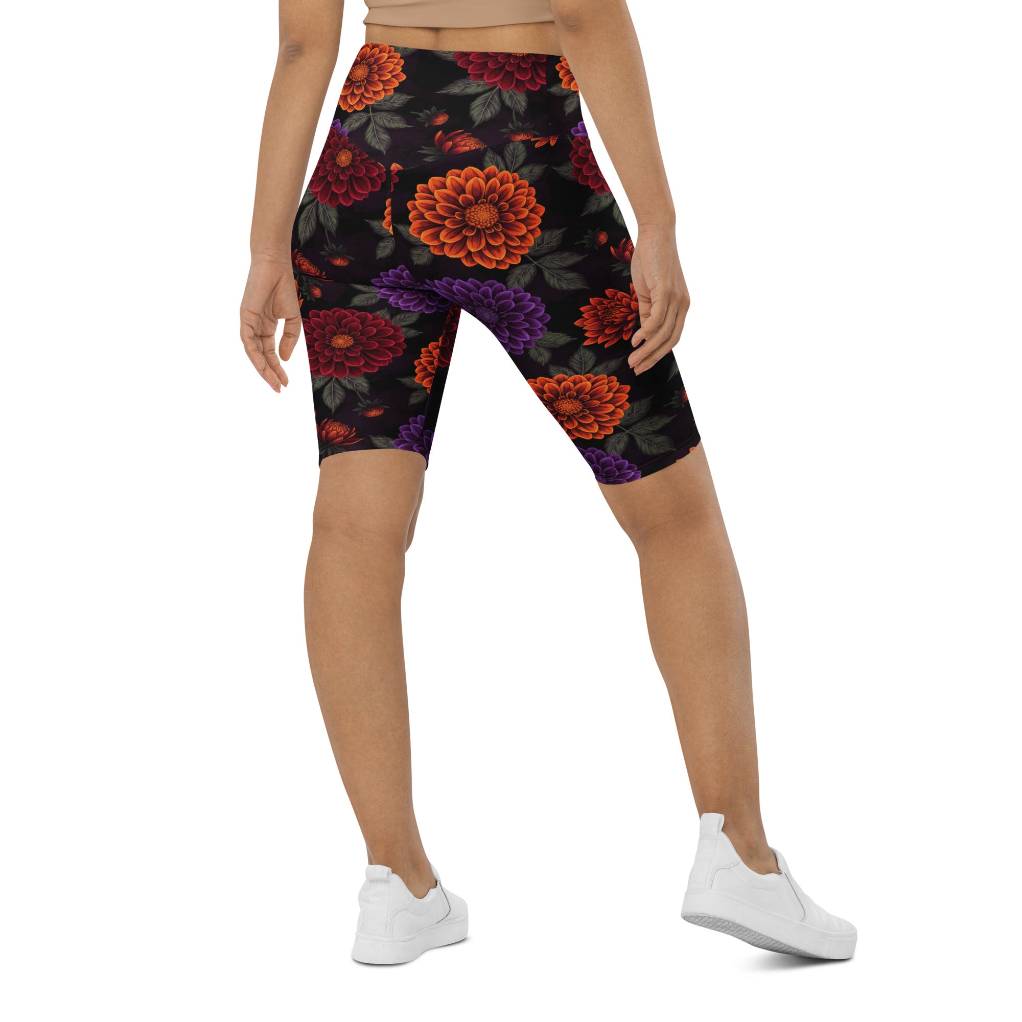 Opulent Dahlia Garden Bike Shorts | GearBunch