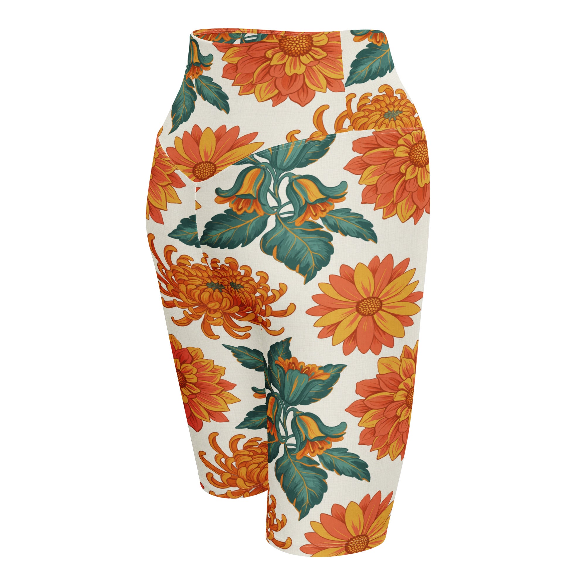 Retro Floral Seventies Bike Shorts | GearBunch