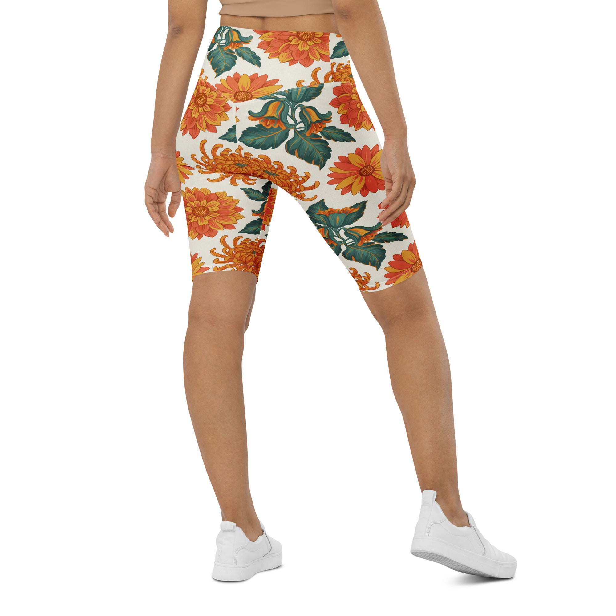 Retro Floral Seventies Bike Shorts | GearBunch