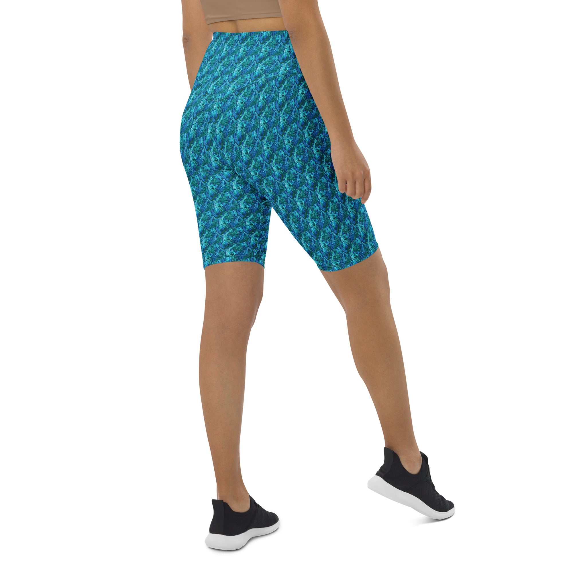 Electrik Blue Ferns Bike Shorts | GearBunch