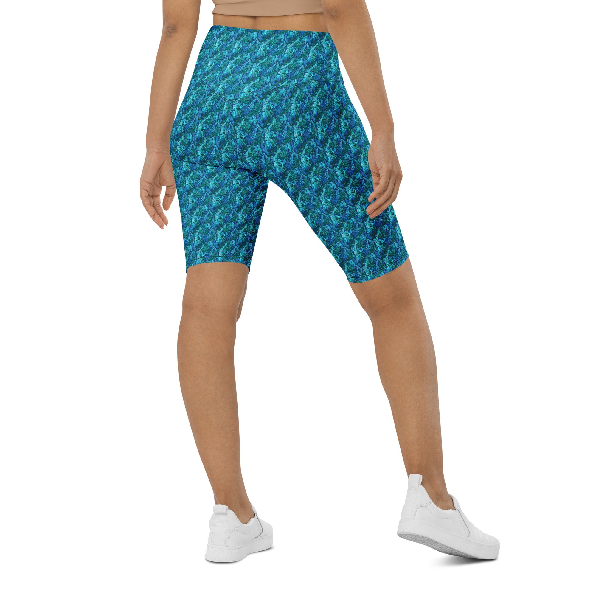 Electrik Blue Ferns Bike Shorts | GearBunch