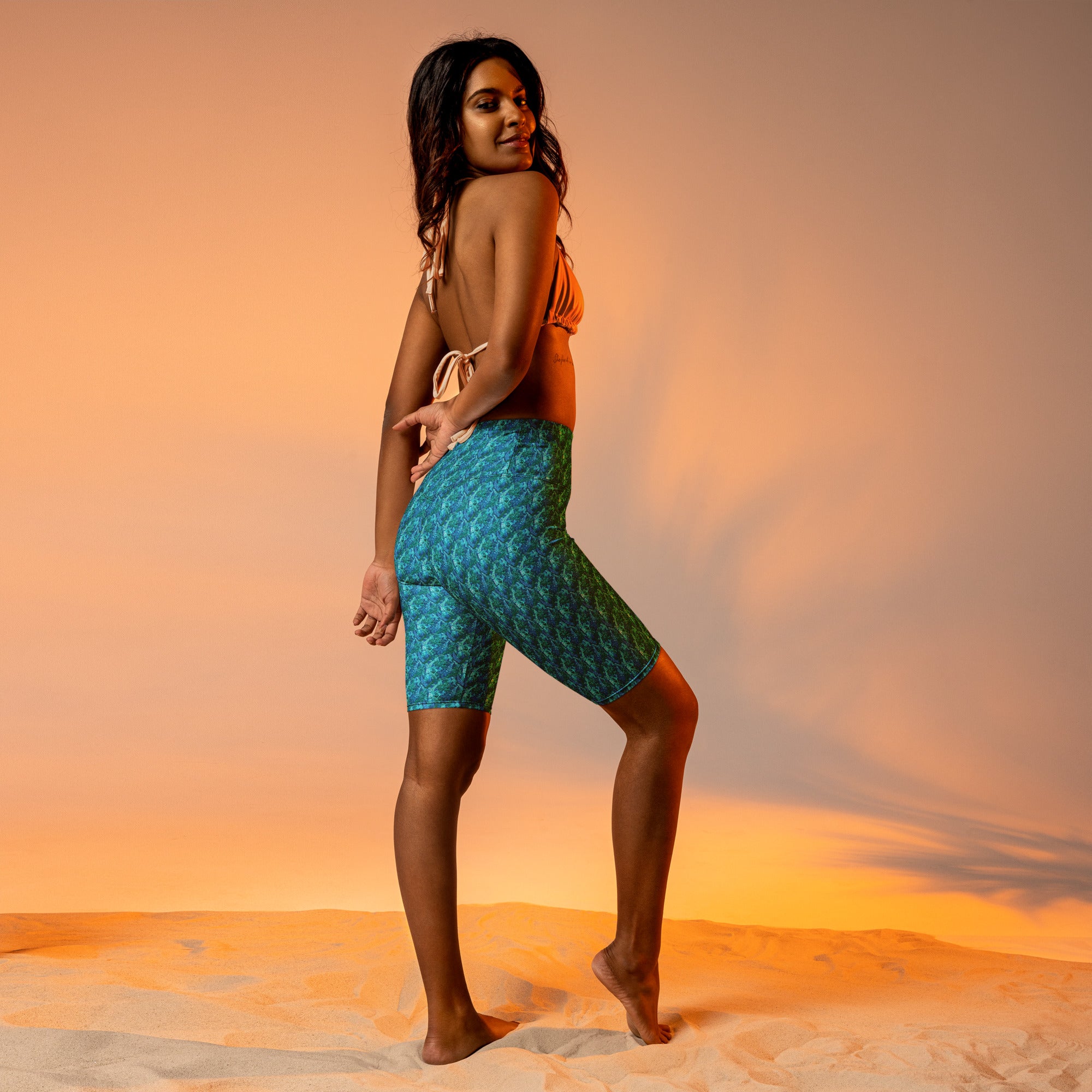 Electrik Blue Ferns Bike Shorts | GearBunch