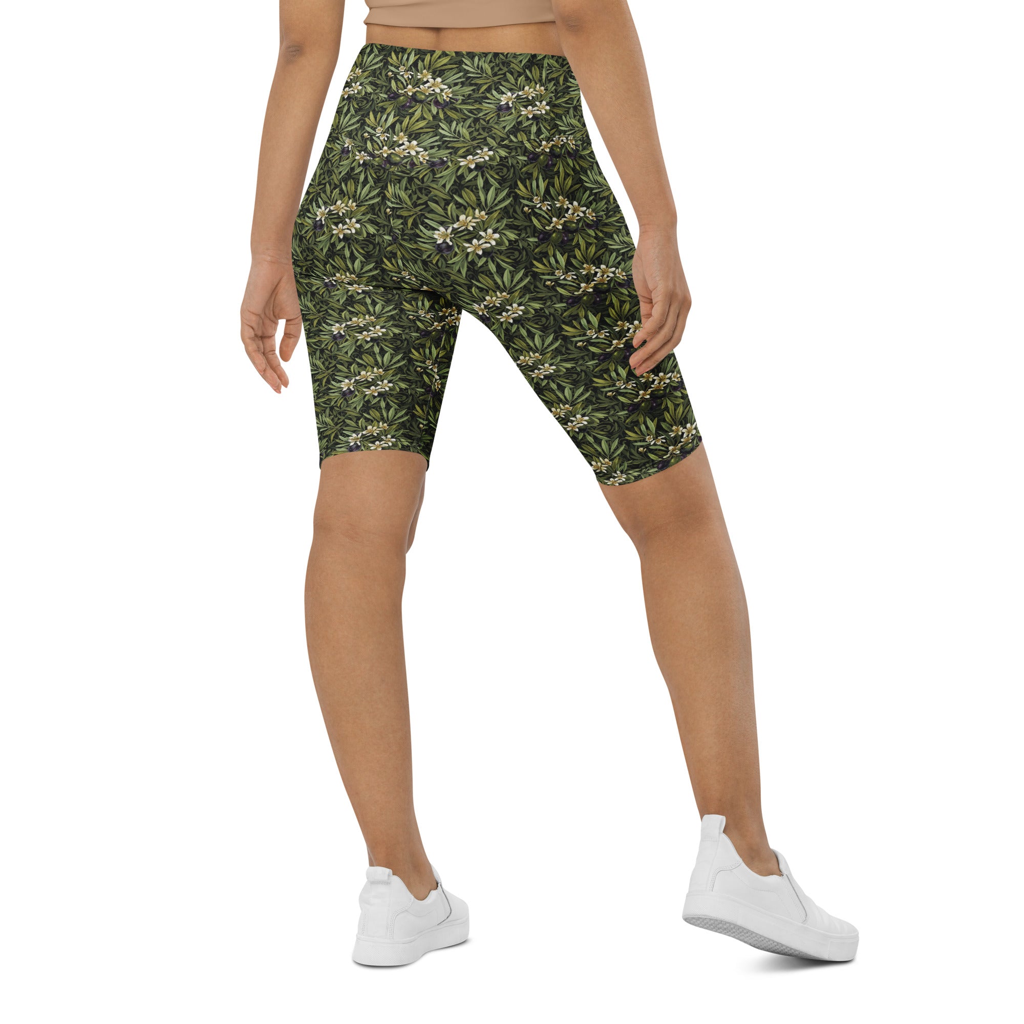 Olive Branch Botanical Bike Shorts | GearBunch