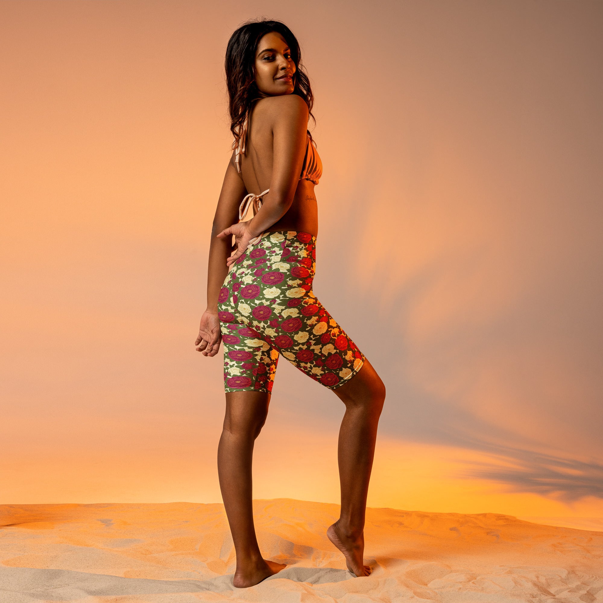 Taurus Rose Botanical Bike Shorts | GearBunch