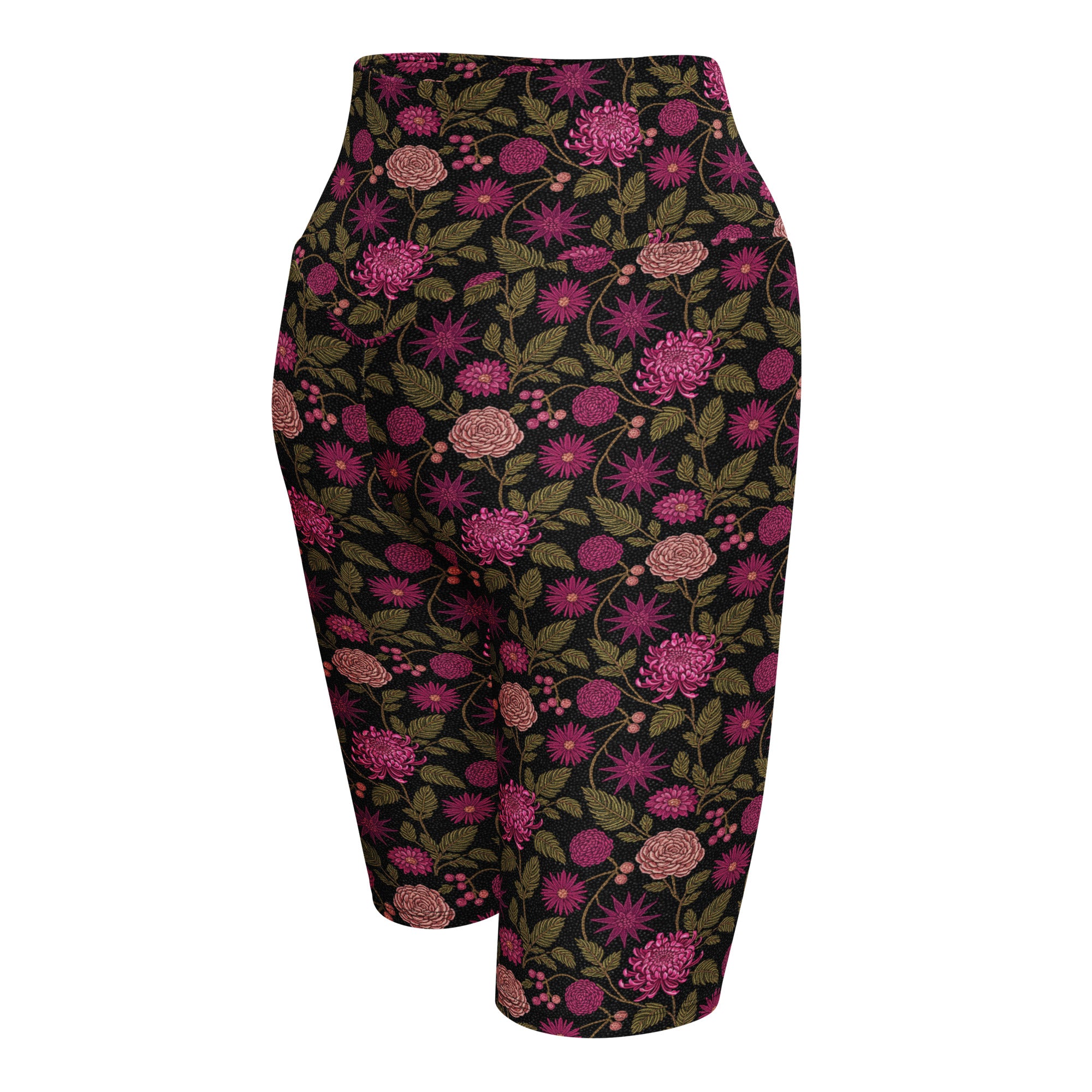 Midnight Paillette Peony Bike Shorts | GearBunch