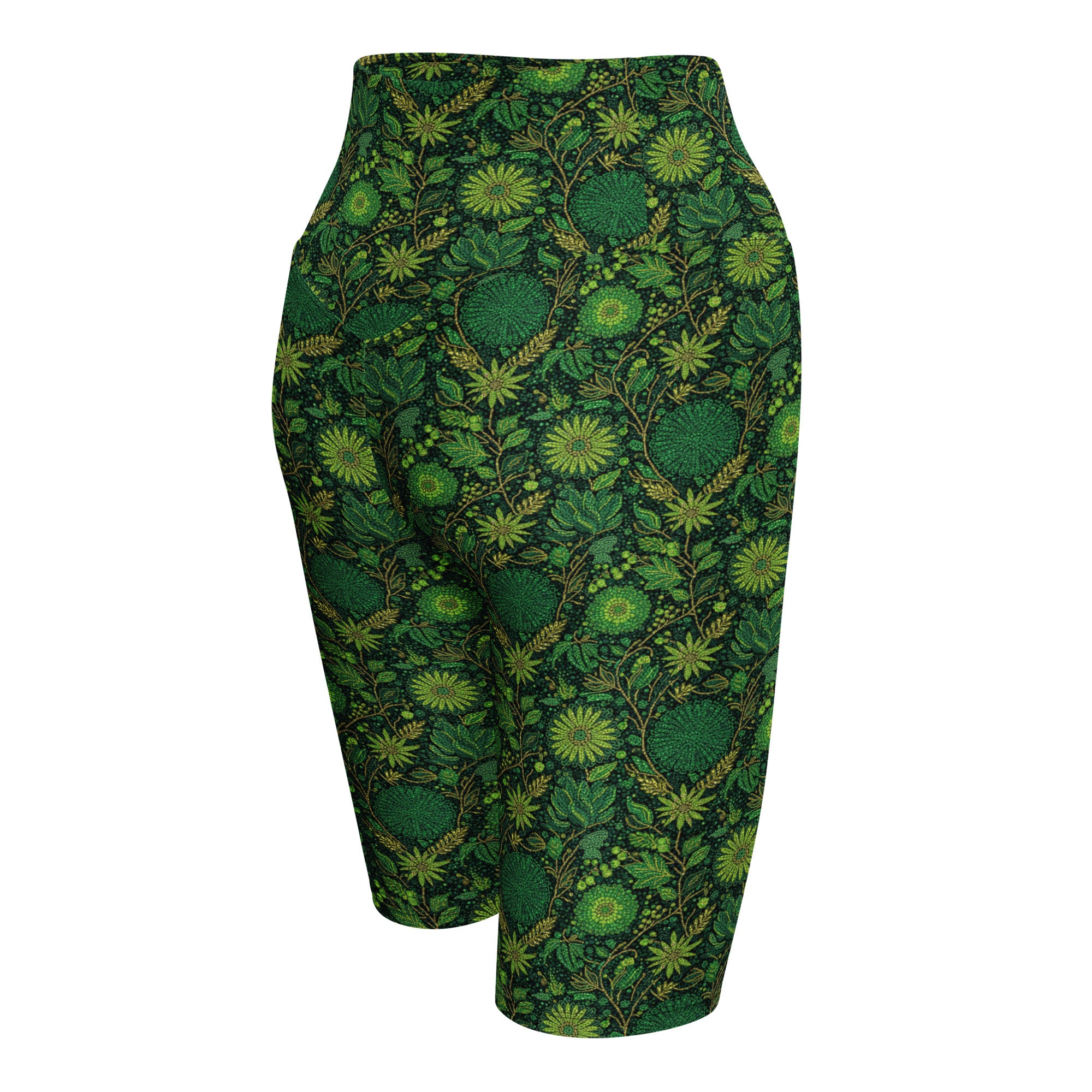 Emerald Paillette Jungle Bike Shorts | GearBunch