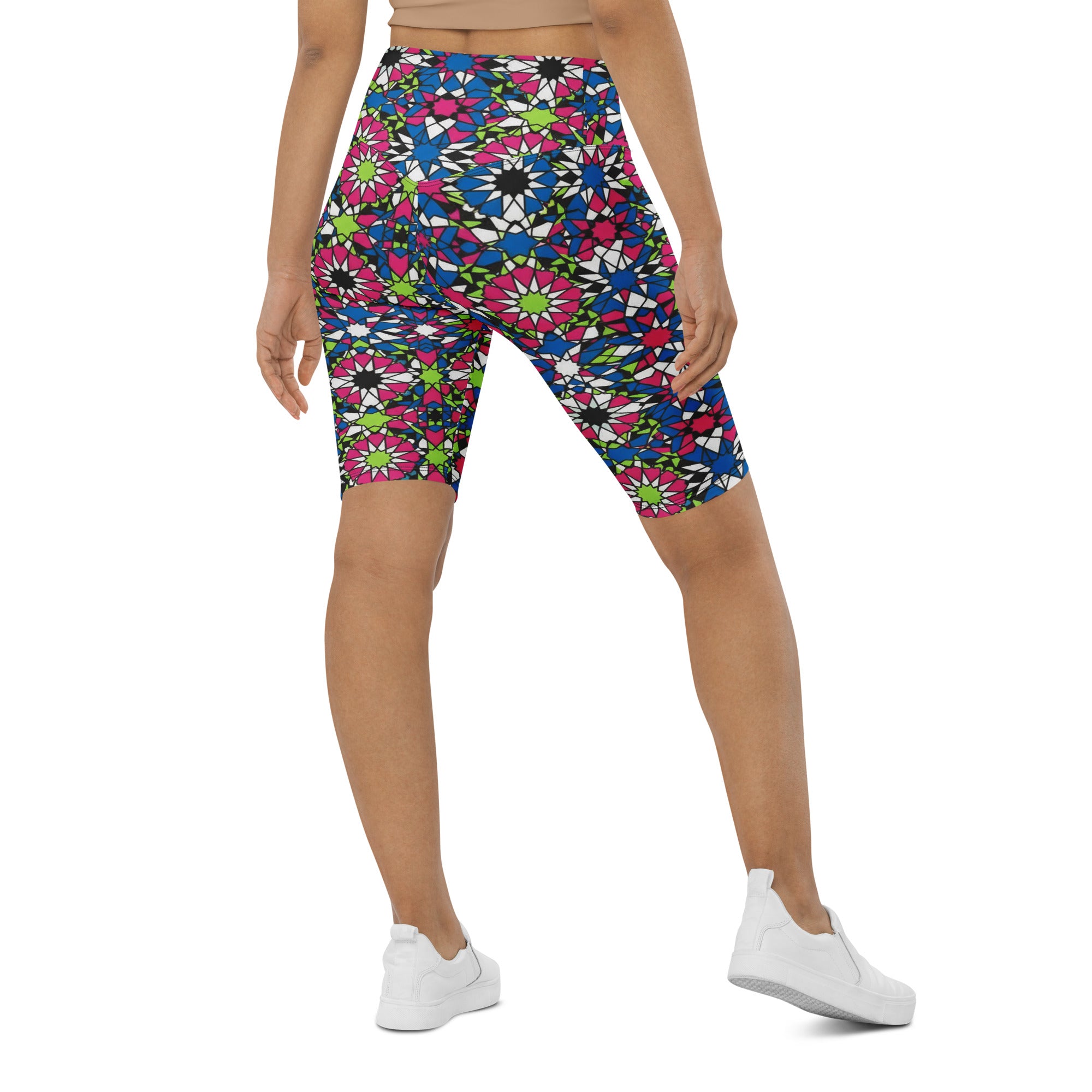 Zellige Electric Neon Bike Shorts | GearBunch