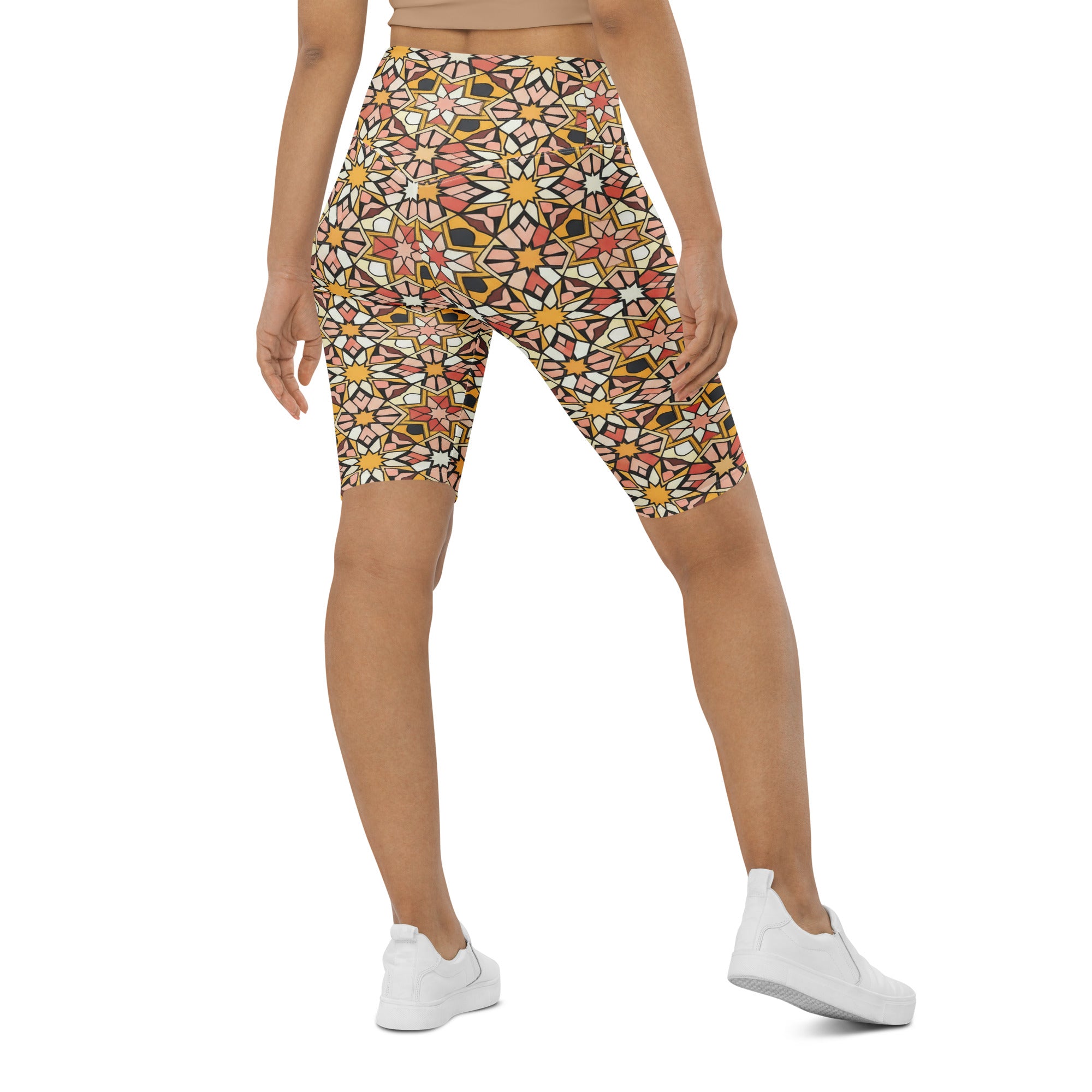 Zellige Blush Gold Bike Shorts | GearBunch