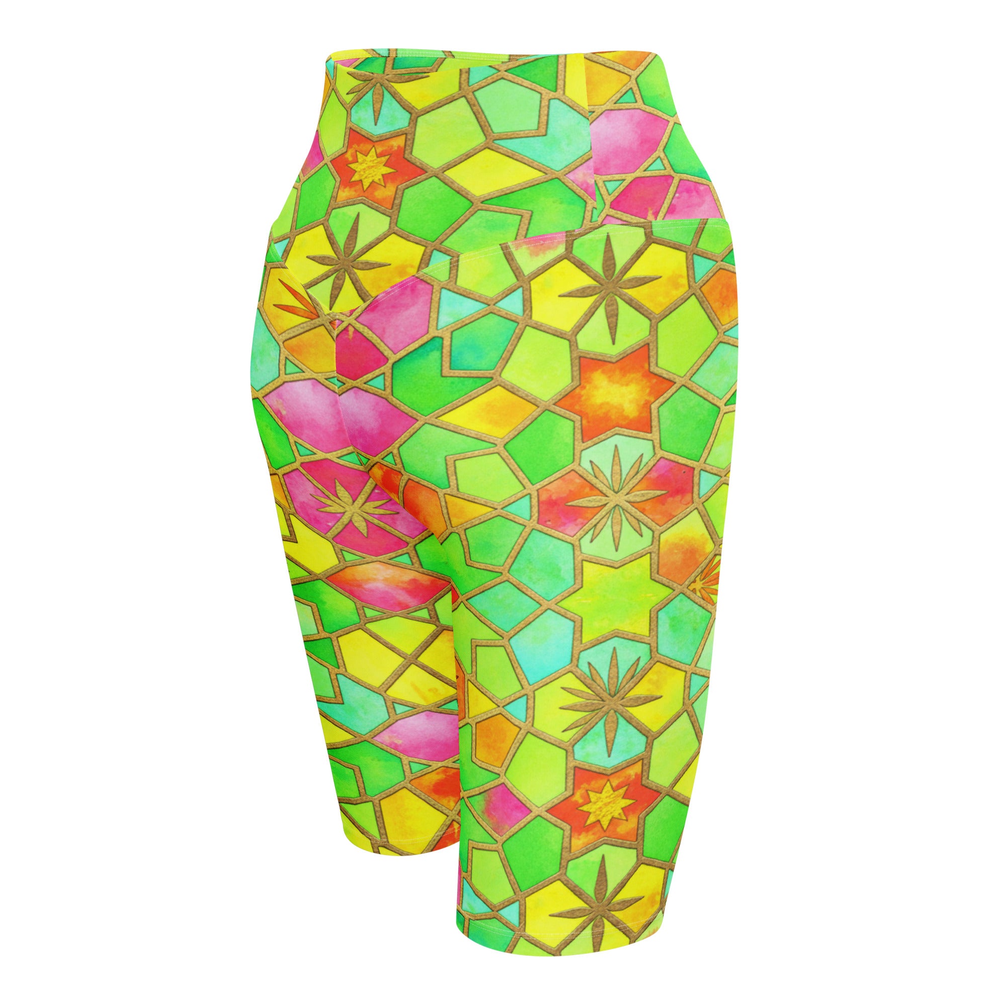 Arabic Watercolour Tropical Punch Bike Shorts | GearBunch