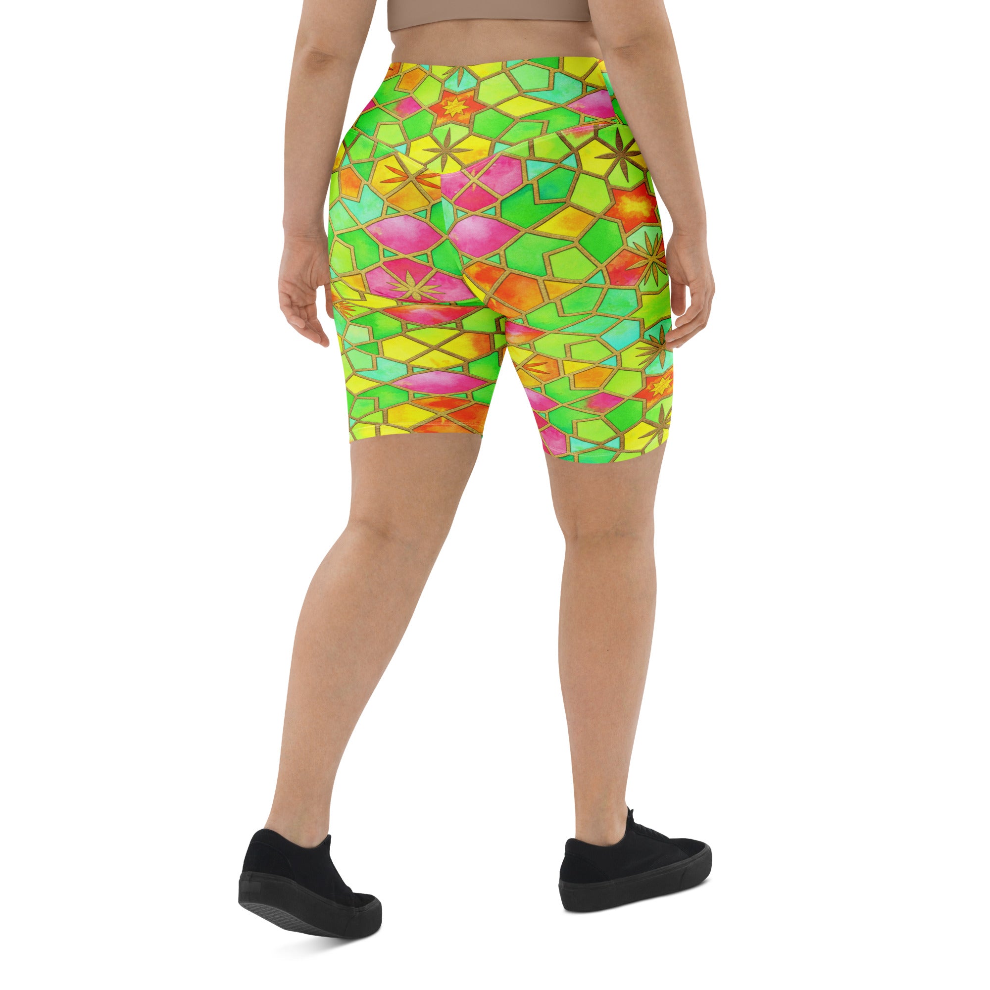 Arabic Watercolour Tropical Punch Bike Shorts | GearBunch
