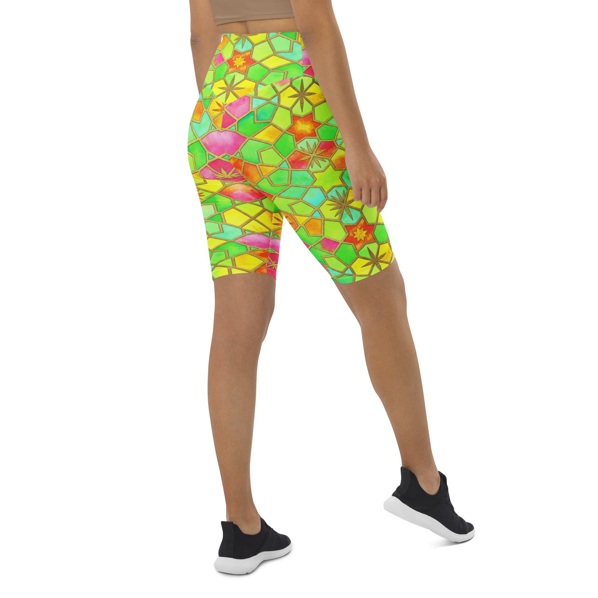 Arabic Watercolour Tropical Punch Bike Shorts | GearBunch