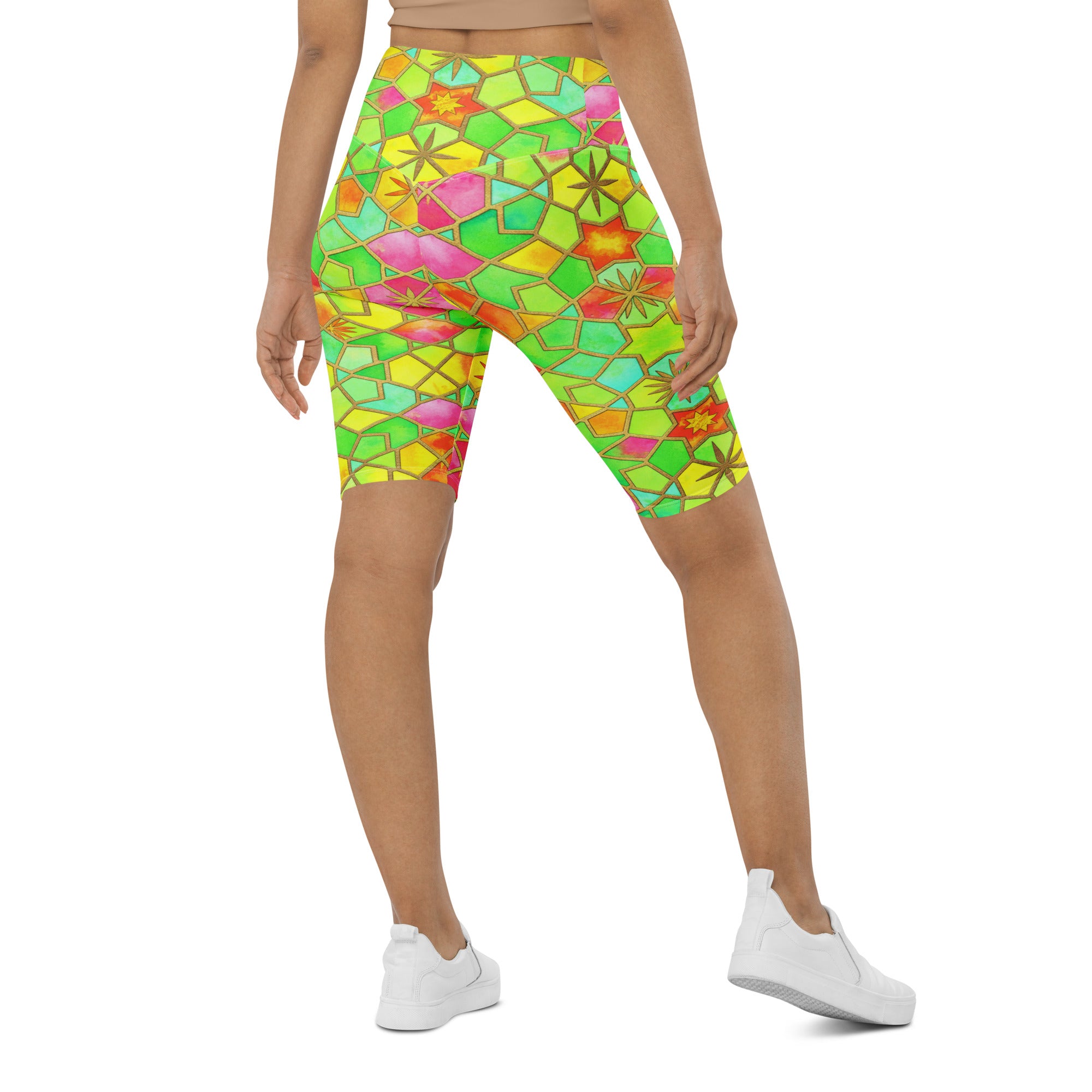 Arabic Watercolour Tropical Punch Bike Shorts | GearBunch