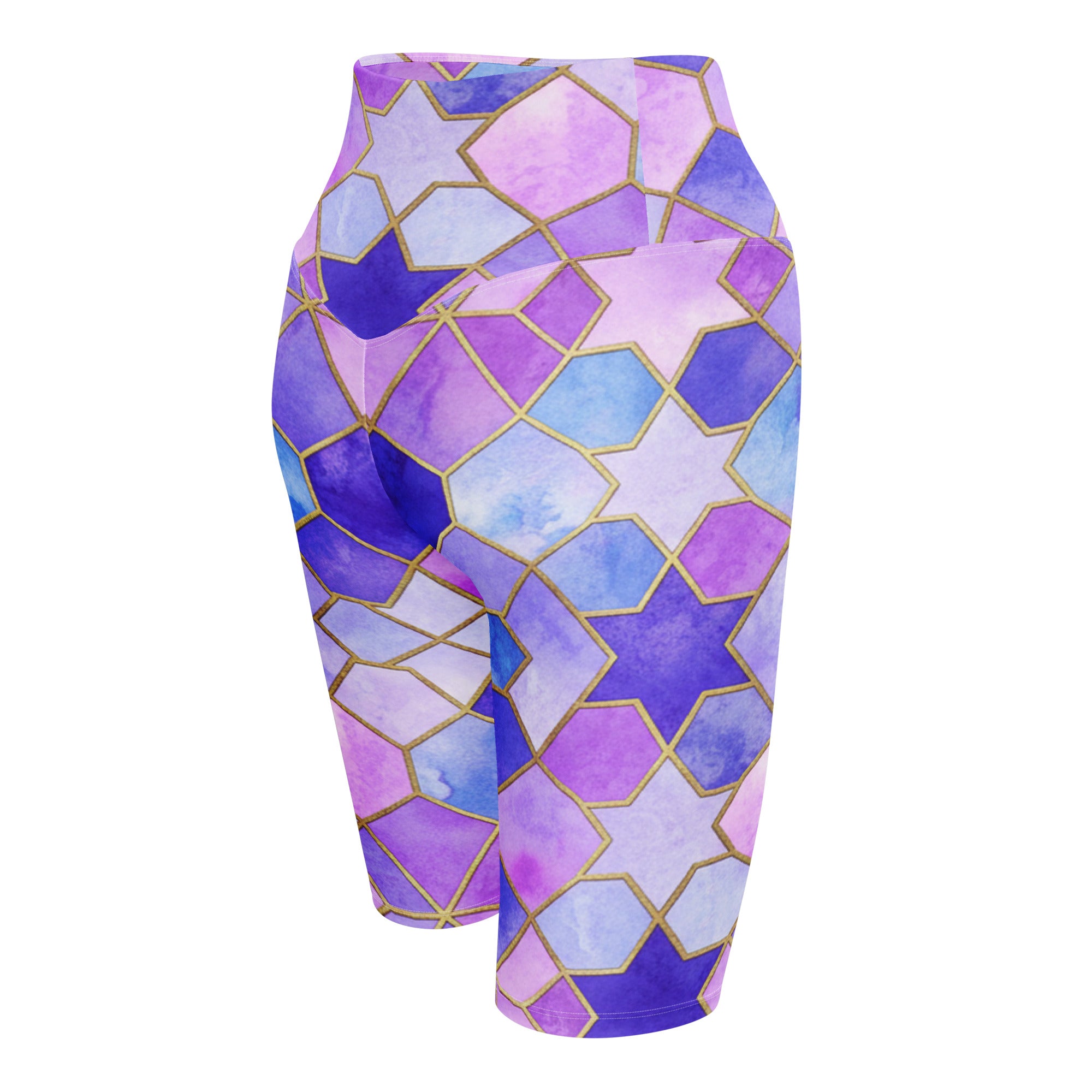 Arabic Watercolour Lavender Fields Bike Shorts | GearBunch