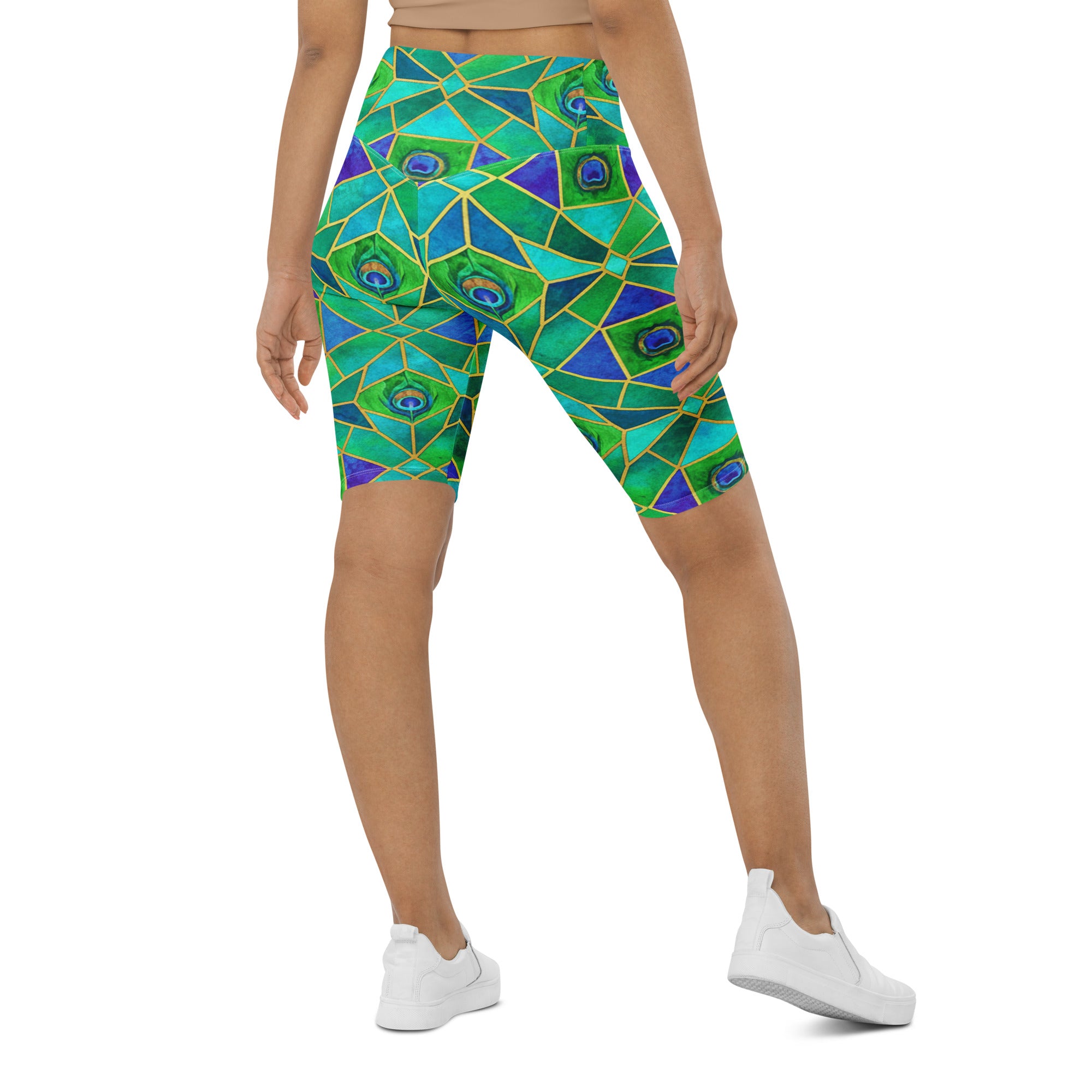 Peacock Plume Bike Shorts | GearBunch