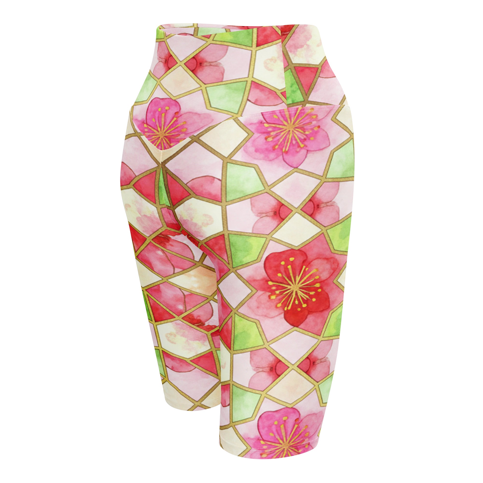 Arabic Watercolour Cherry Blossom Bike Shorts | GearBunch