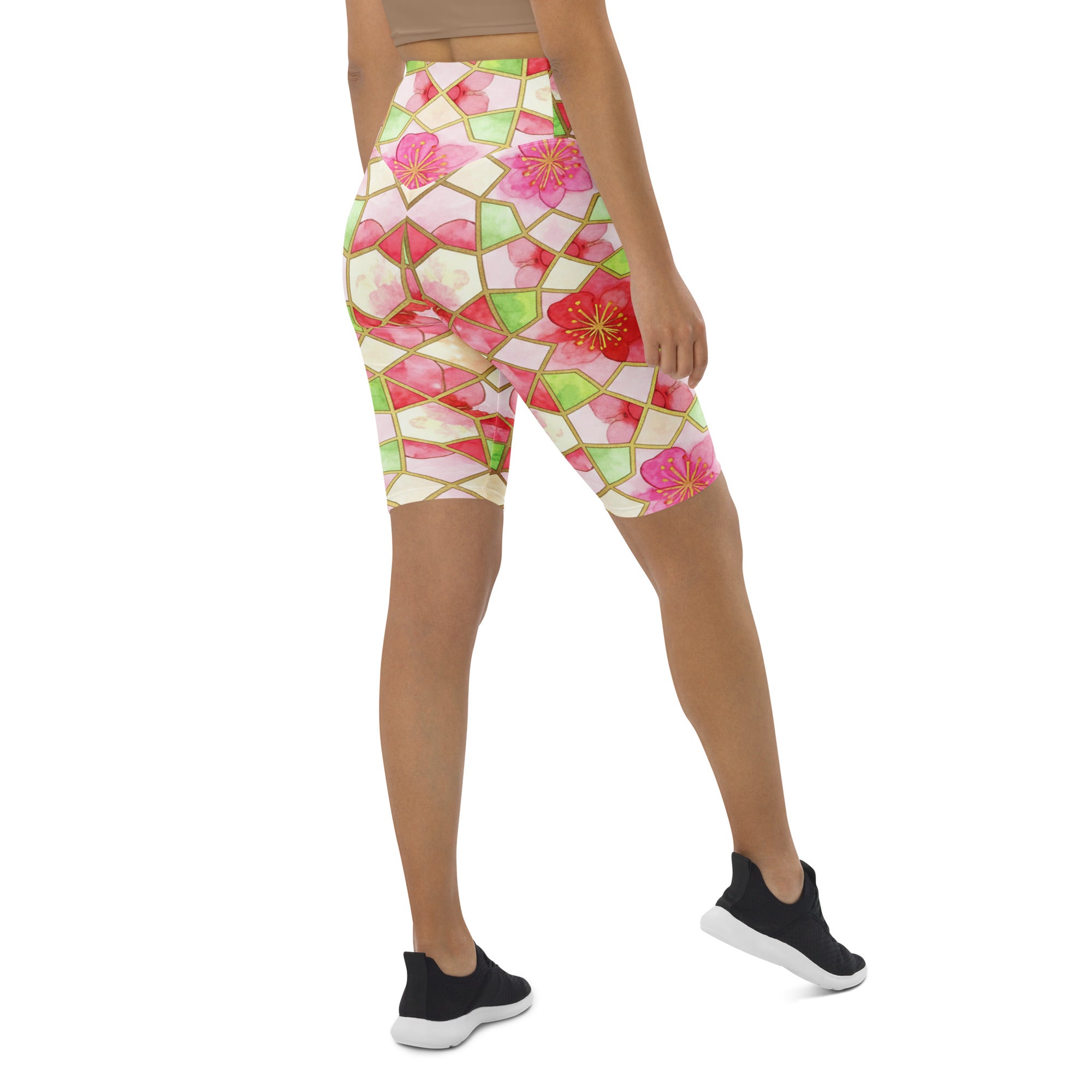 Arabic Watercolour Cherry Blossom Bike Shorts | GearBunch