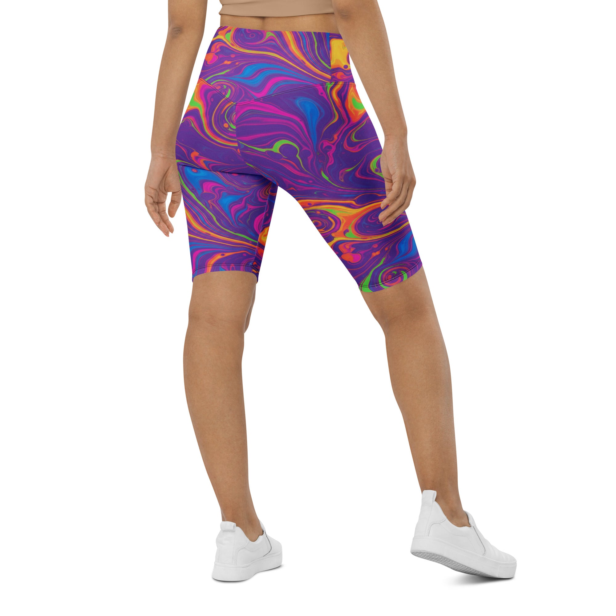 Liquid Marble Neon Bike Shorts | GearBunch