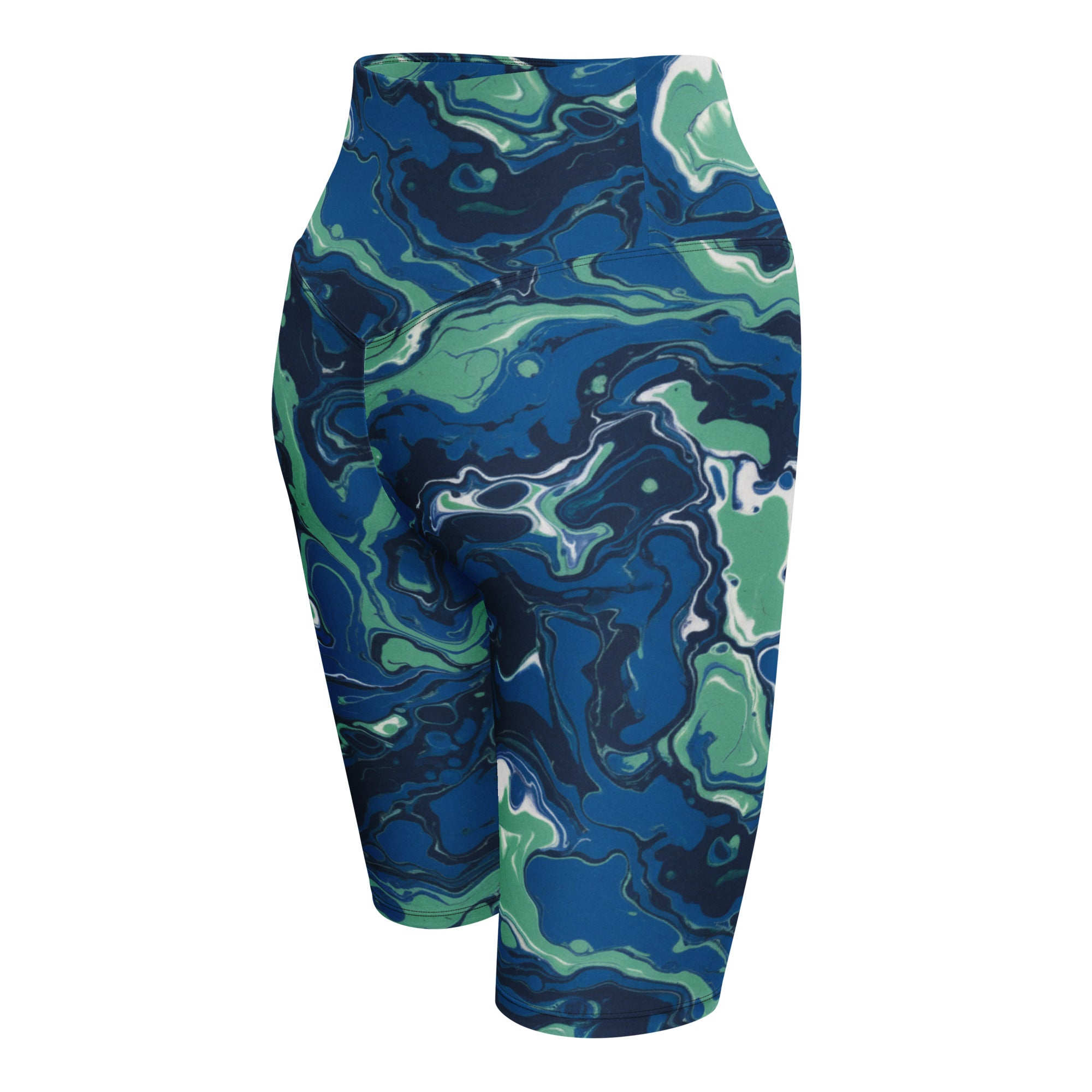 Liquid Marble Ocean Current Bike Shorts | GearBunch