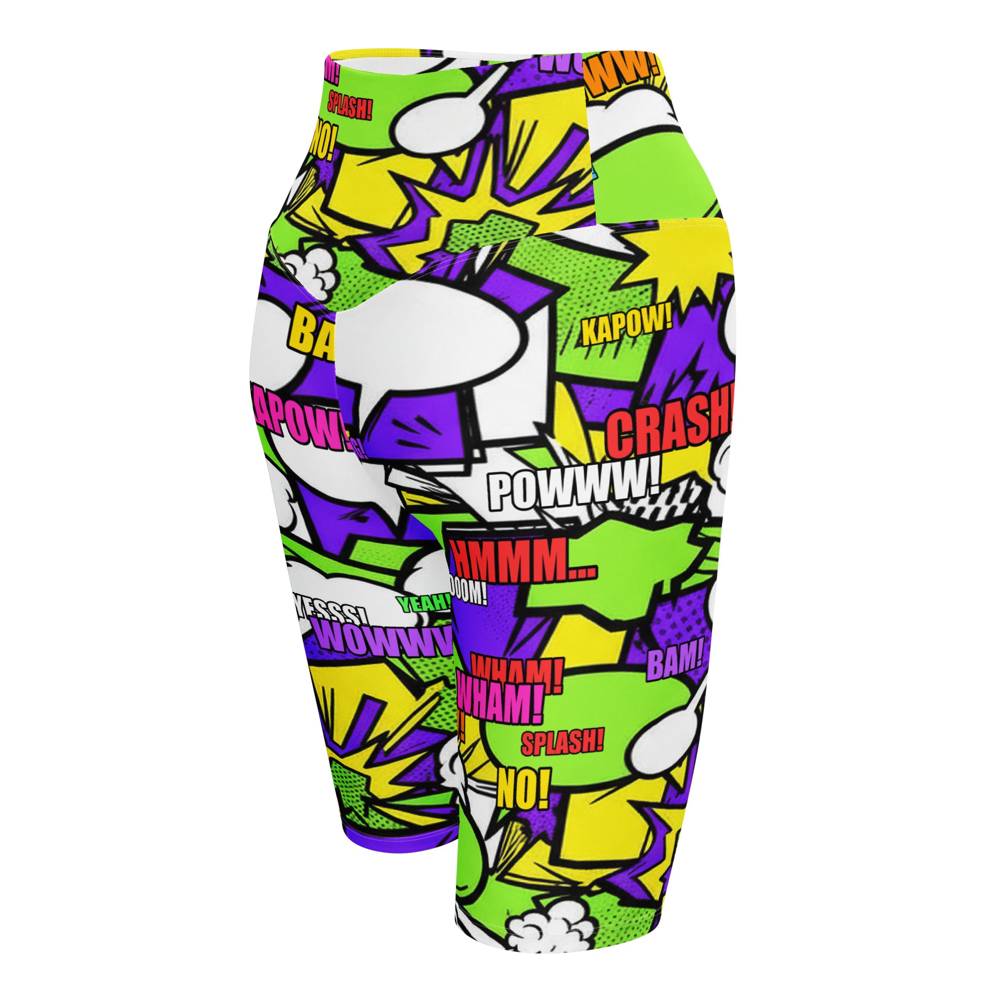 Comic Pop Toxic Green Bike Shorts | GearBunch
