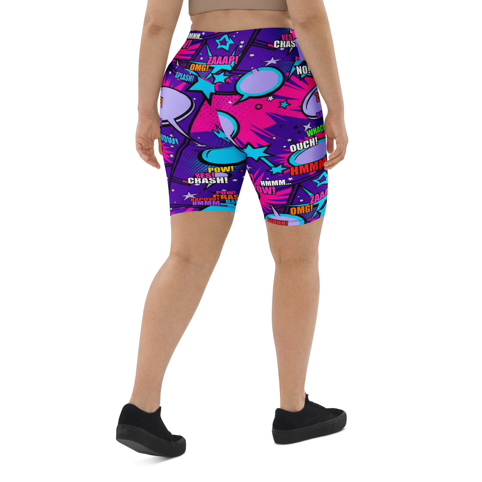 Comic Pop Galaxy Purple Bike Shorts | GearBunch