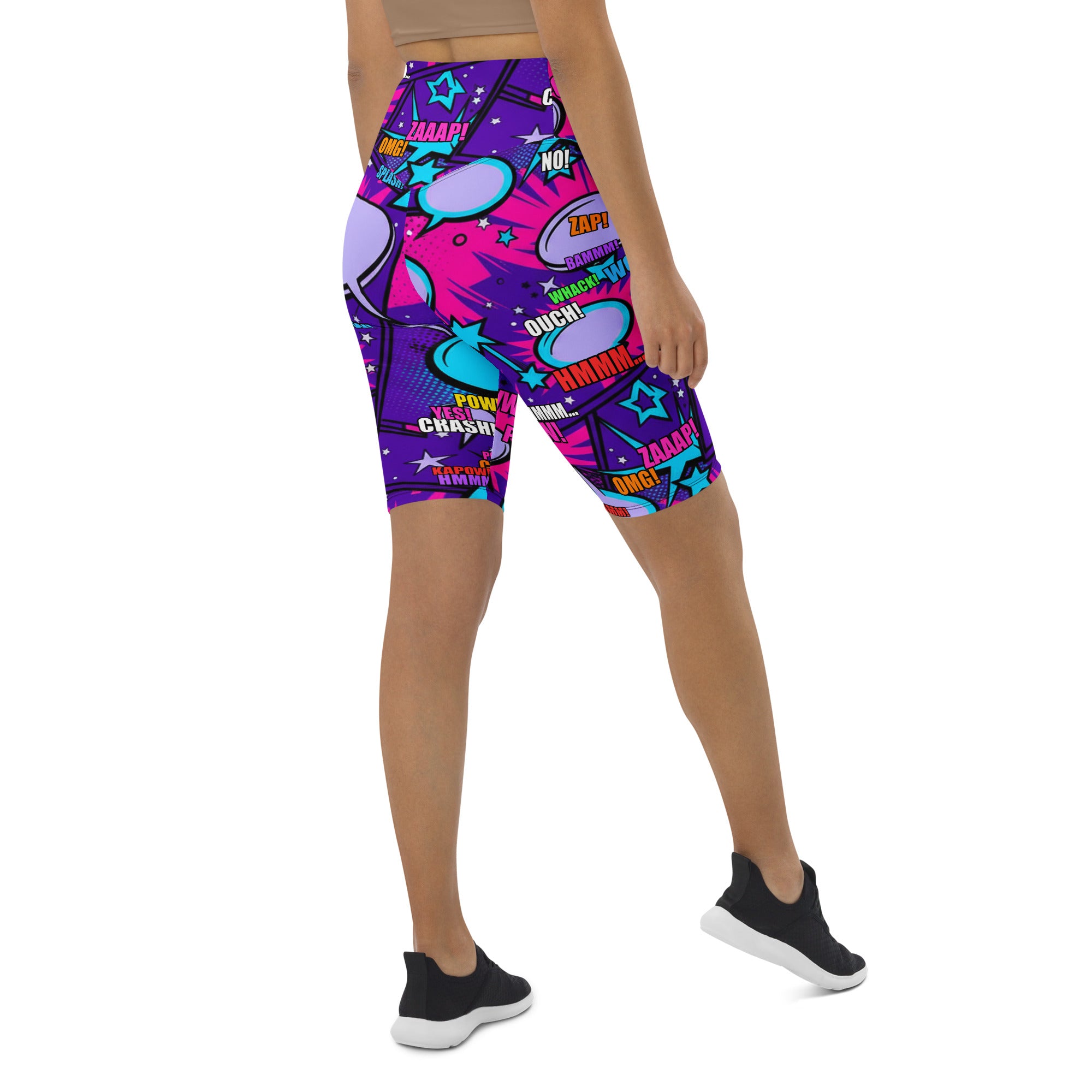 Comic Pop Galaxy Purple Bike Shorts | GearBunch