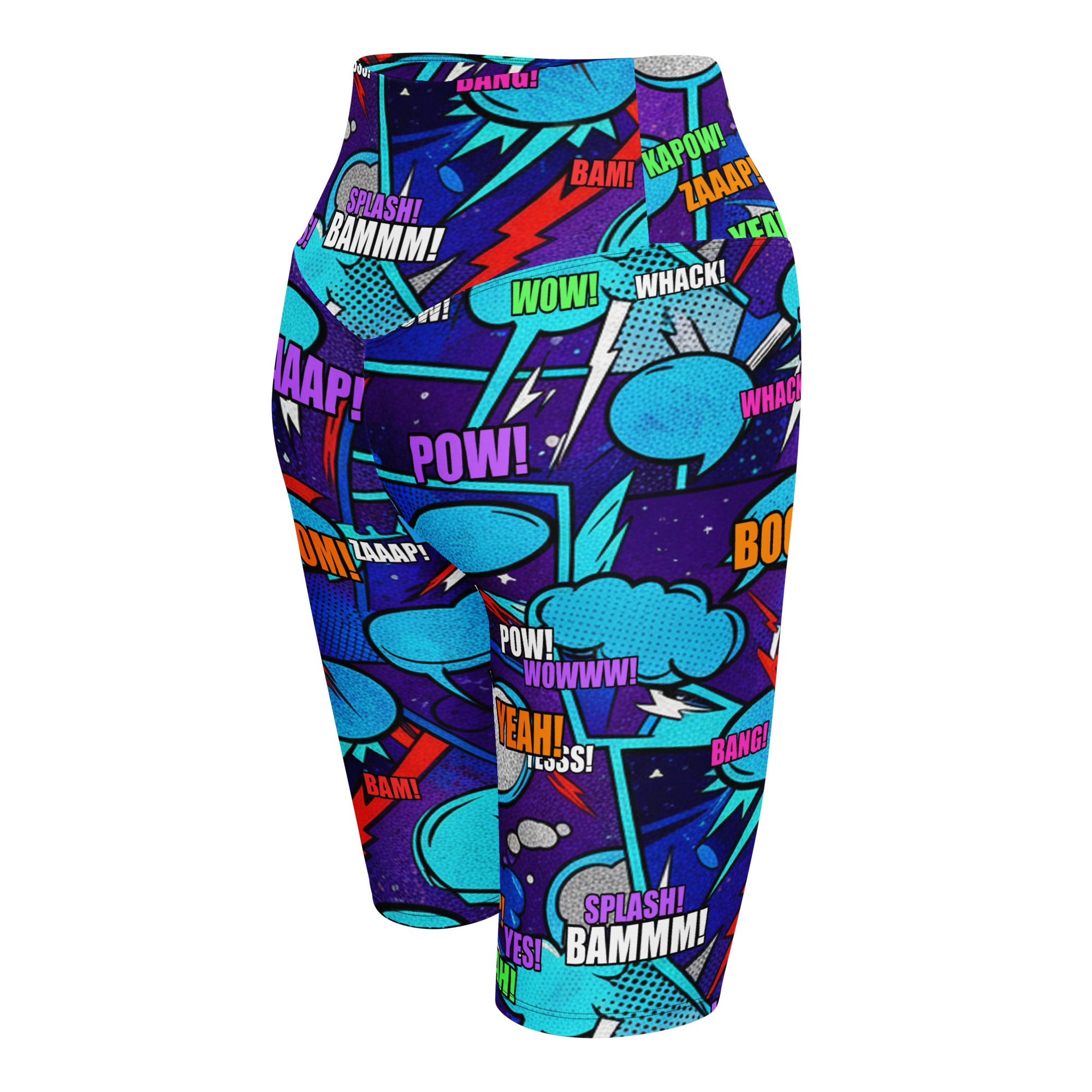 Comic Strip Space Battle Bike Shorts | GearBunch