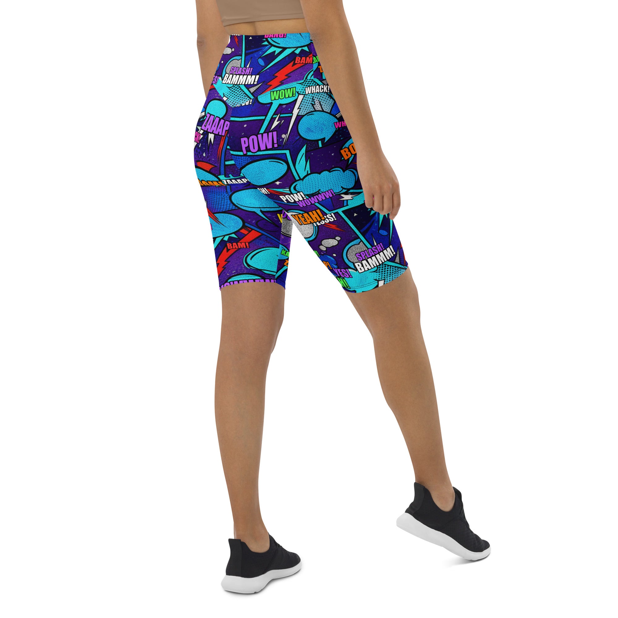 Comic Strip Space Battle Bike Shorts | GearBunch