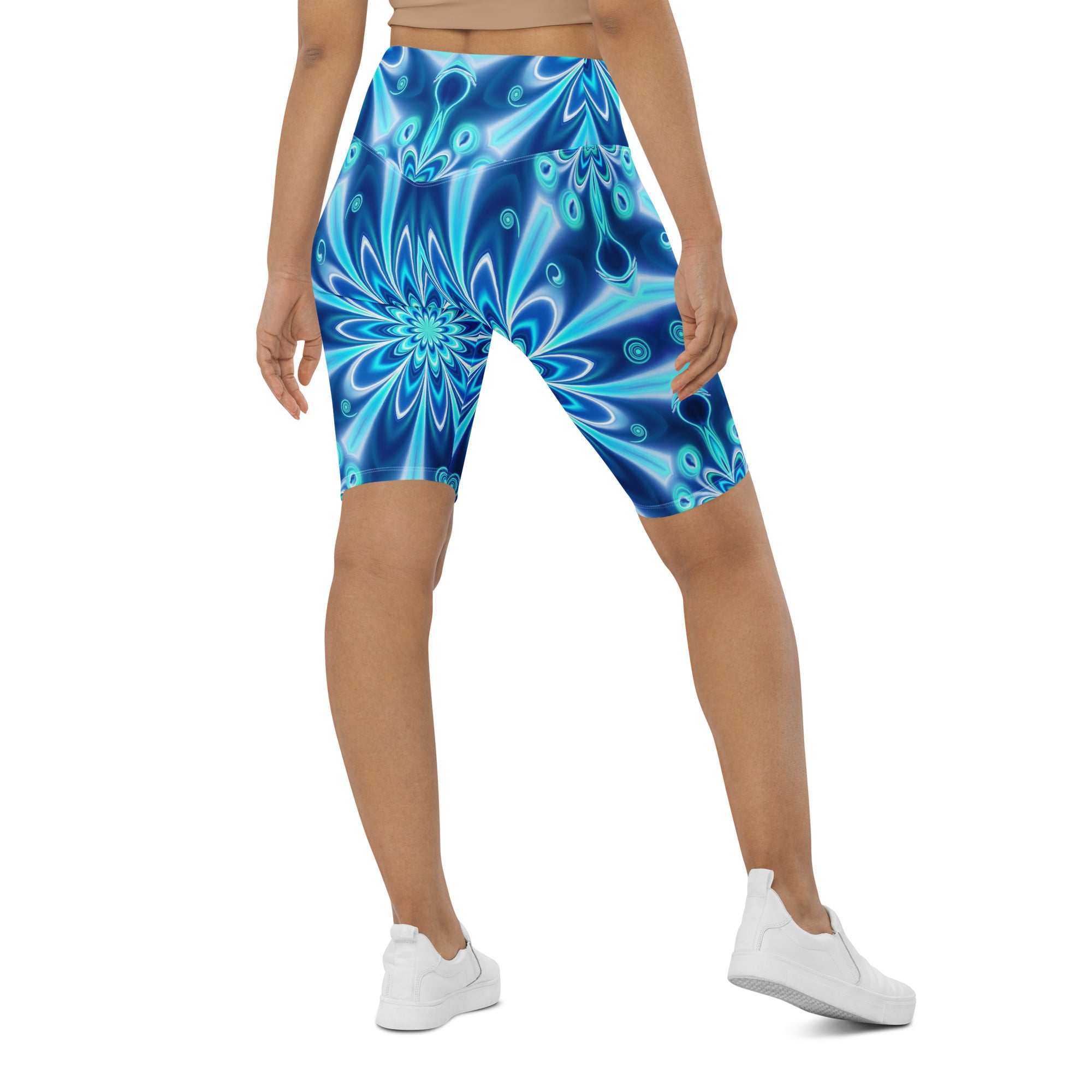 Psychedelic Electric Ocean Bike Shorts | GearBunch
