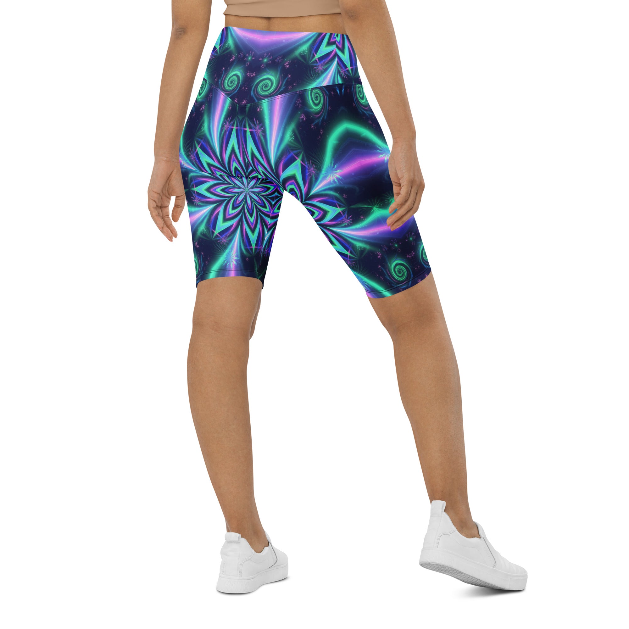 Psychedelic Northern Lights Bike Shorts | GearBunch