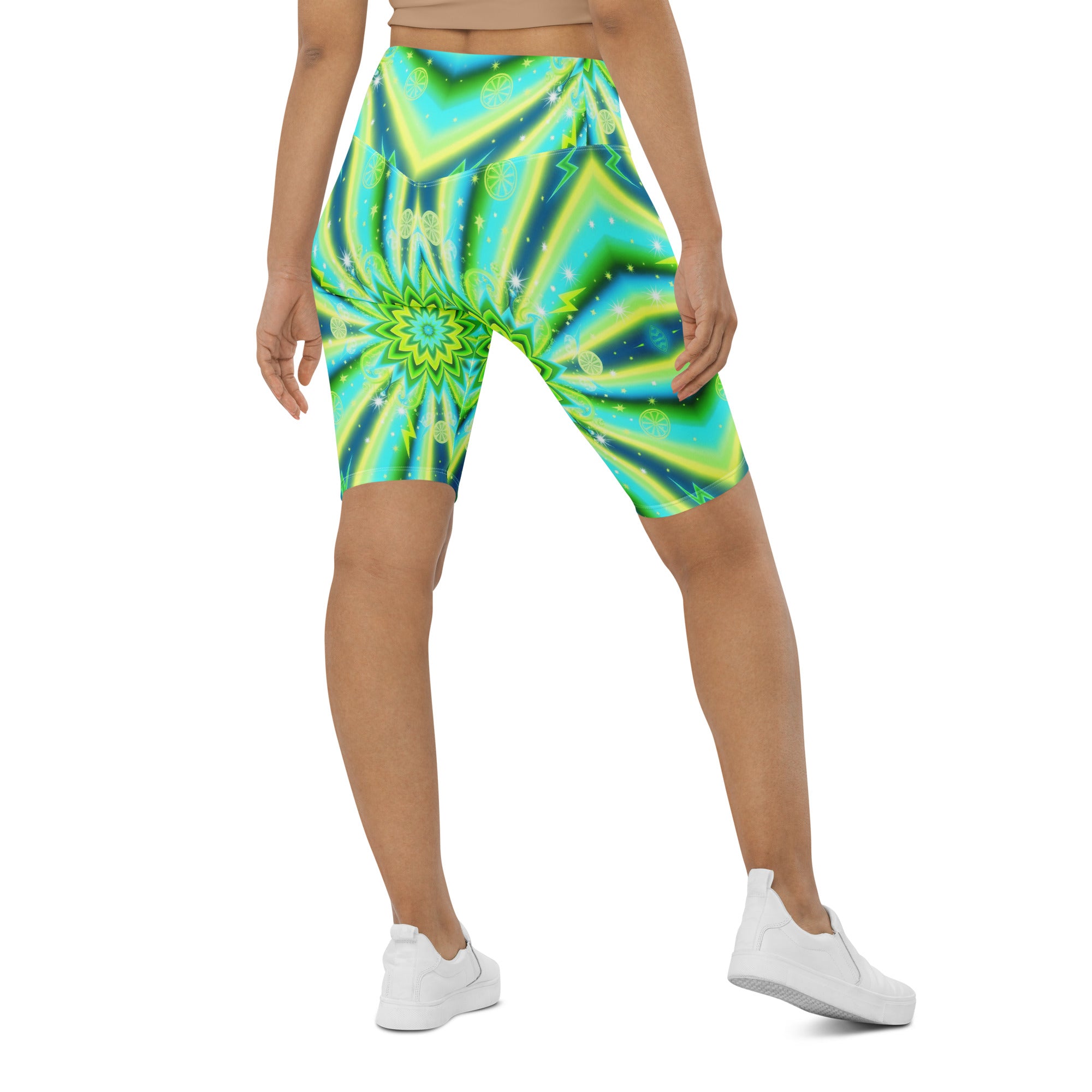 Psychedelic Lemon Zap Bike Shorts | GearBunch
