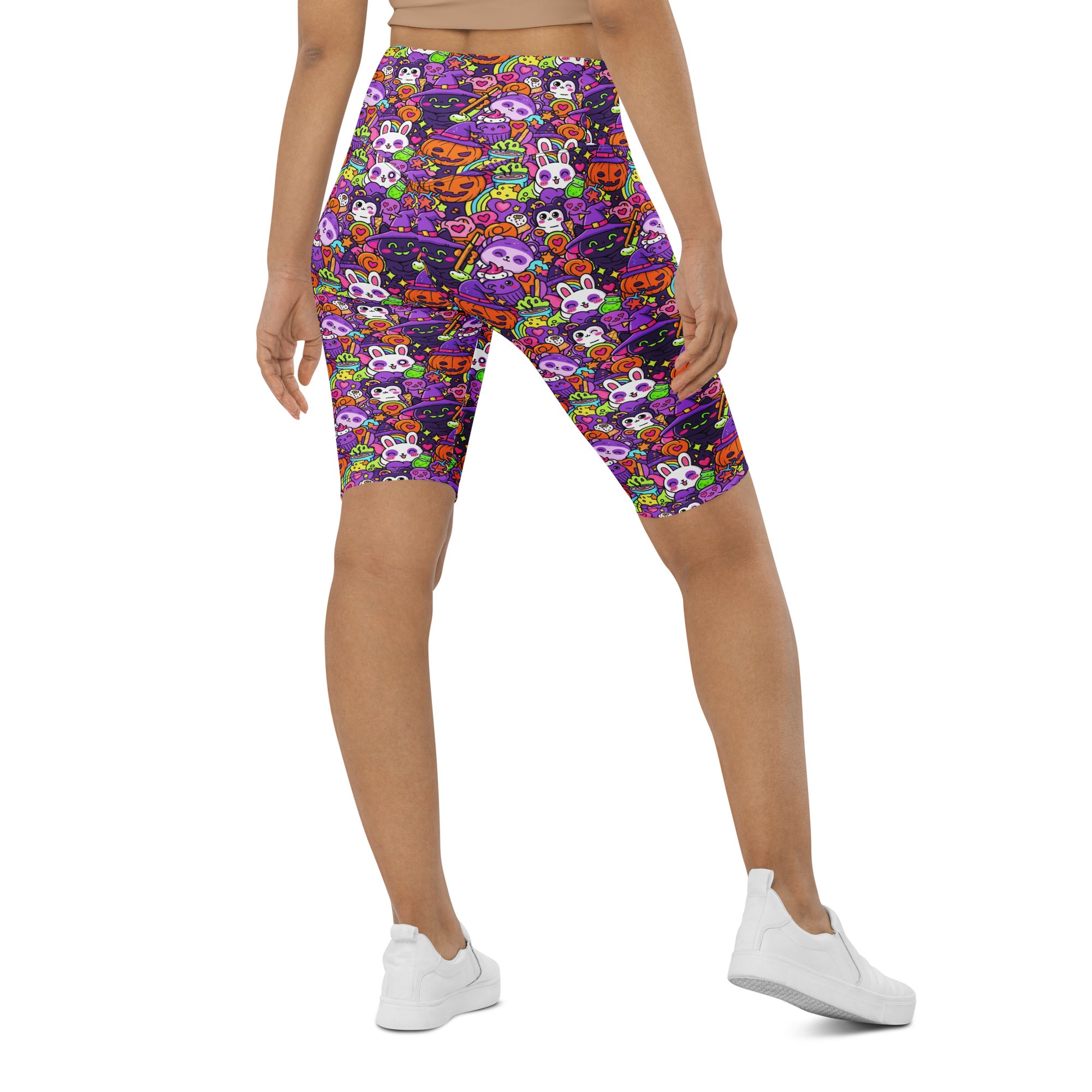 Kawaii Witch Familiar Bike Shorts | GearBunch