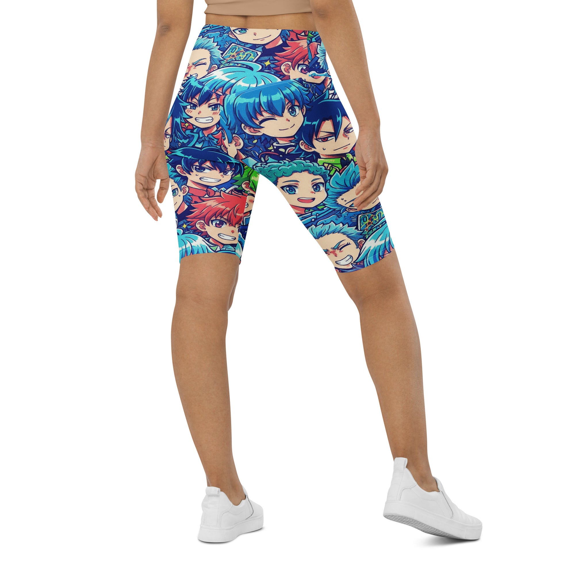 Anime Ocean Wave Bike Shorts | GearBunch