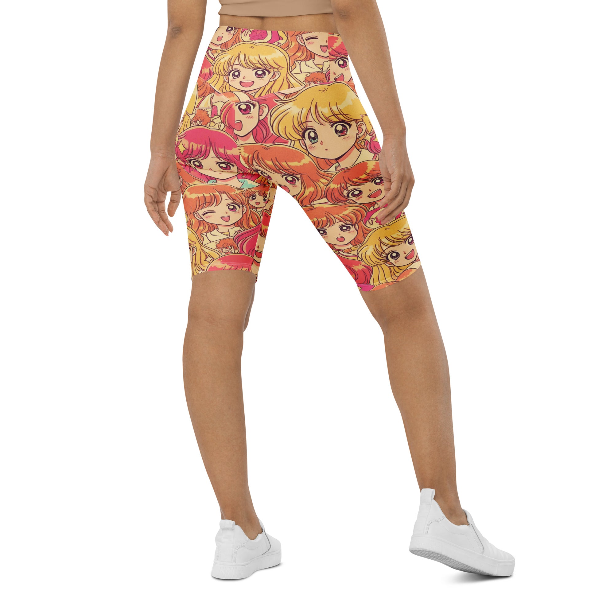 Anime Collage Retro Shojo Bike Shorts | GearBunch