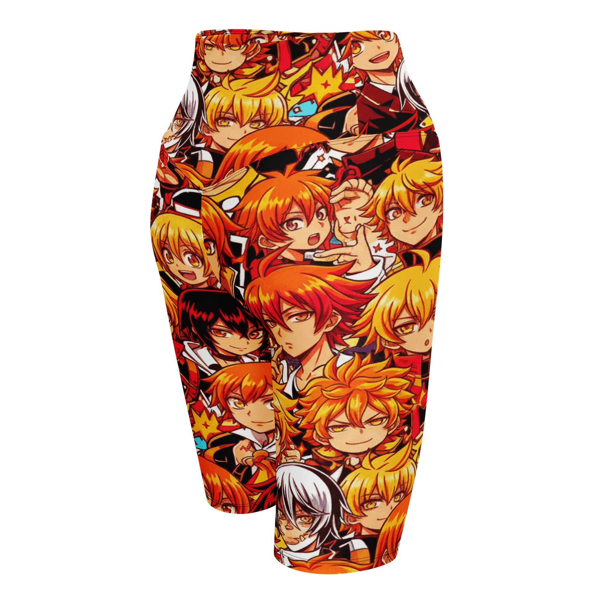 Anime Collage Fire Spirit Bike Shorts | GearBunch