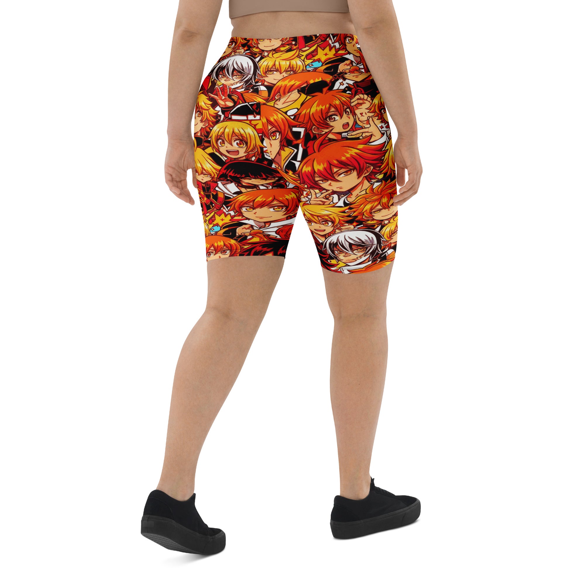 Anime Collage Fire Spirit Bike Shorts | GearBunch