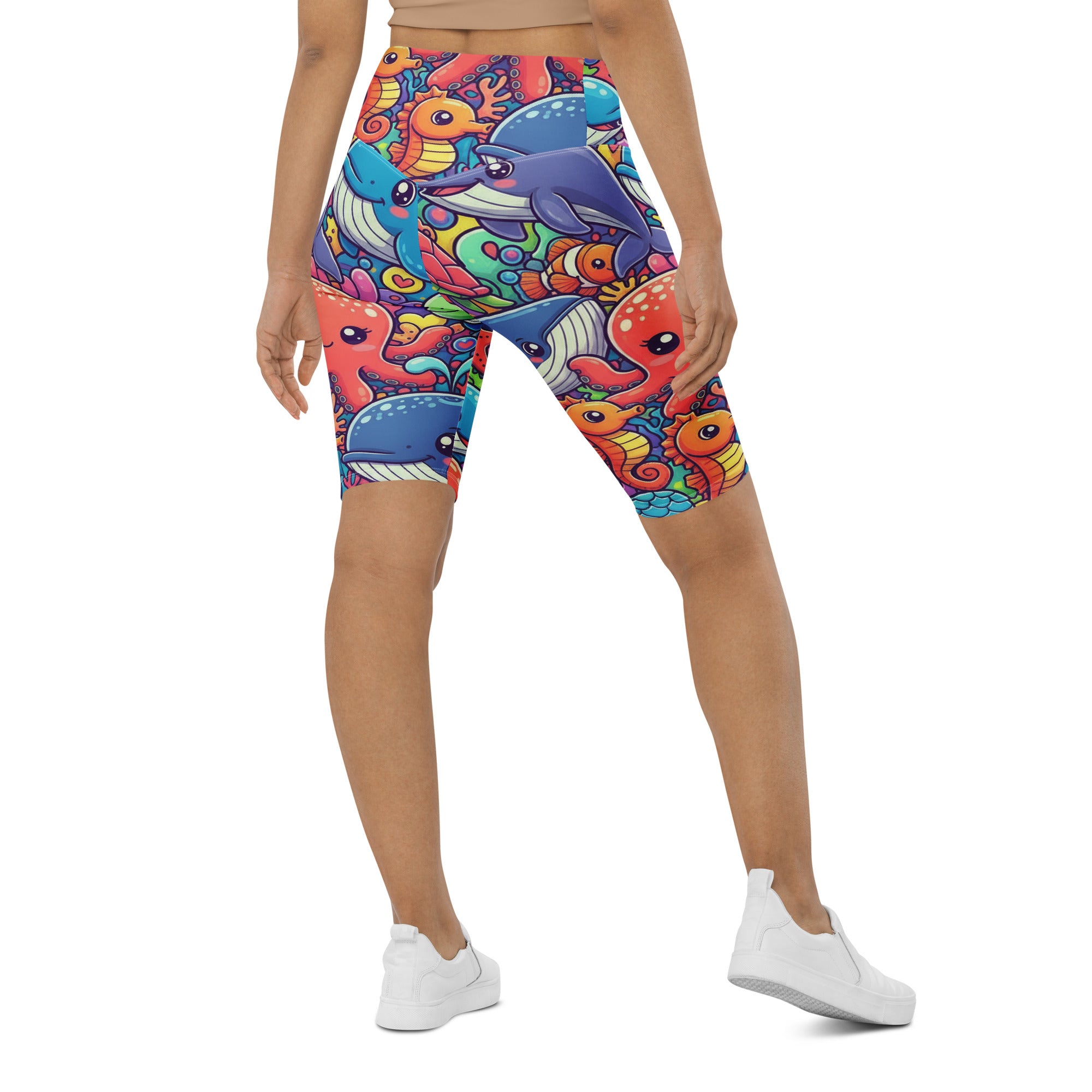 Ocean Creatures Bike Shorts | GearBunch