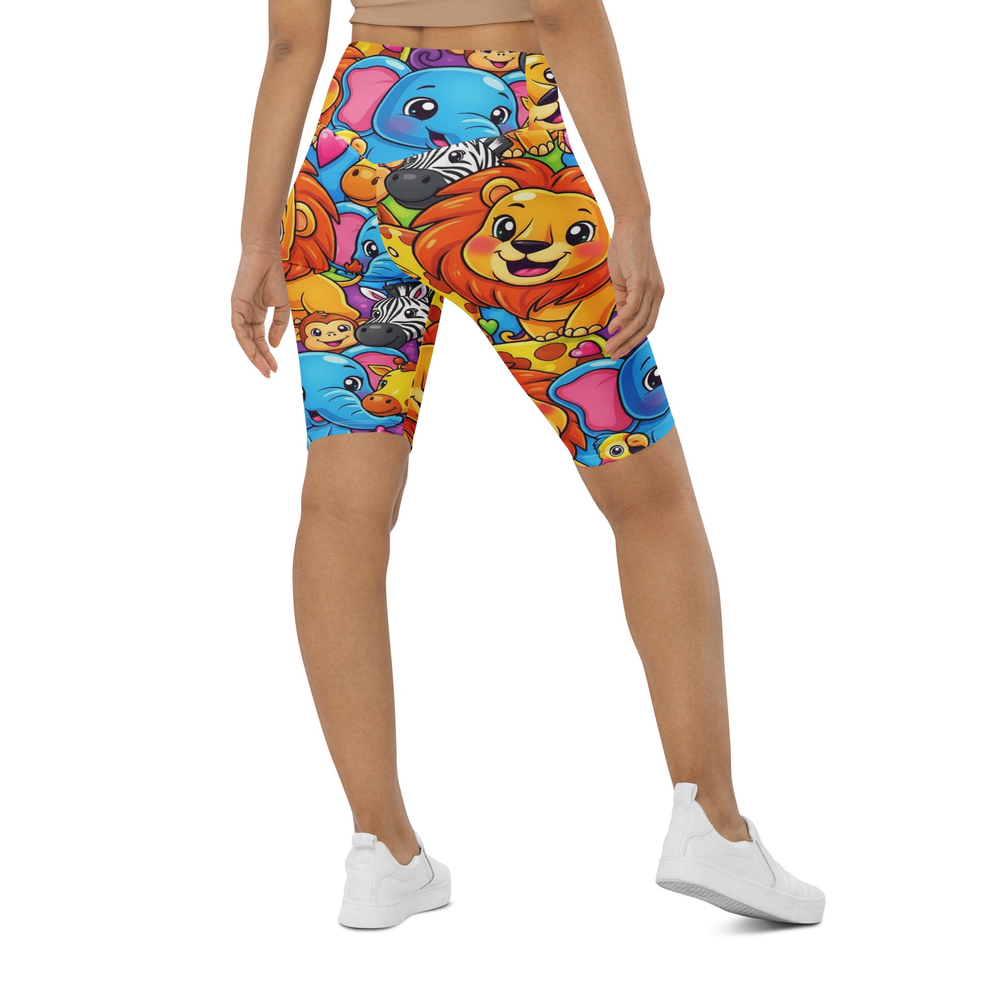 Vibrant Jungle Safari Bike Shorts | GearBunch