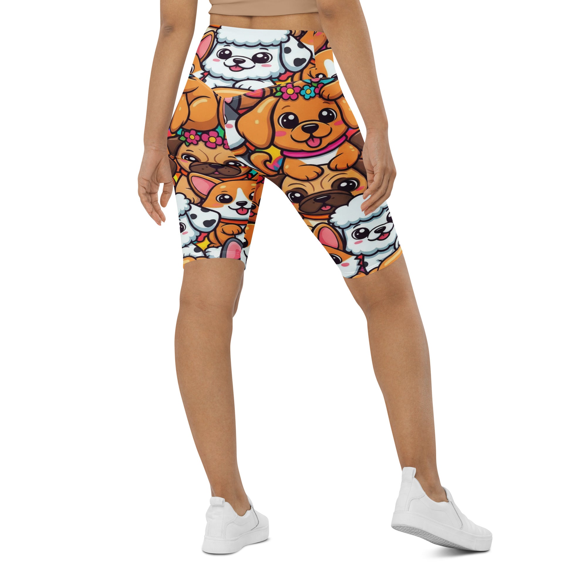 Vibrant Puppy Pile Bike Shorts | GearBunch
