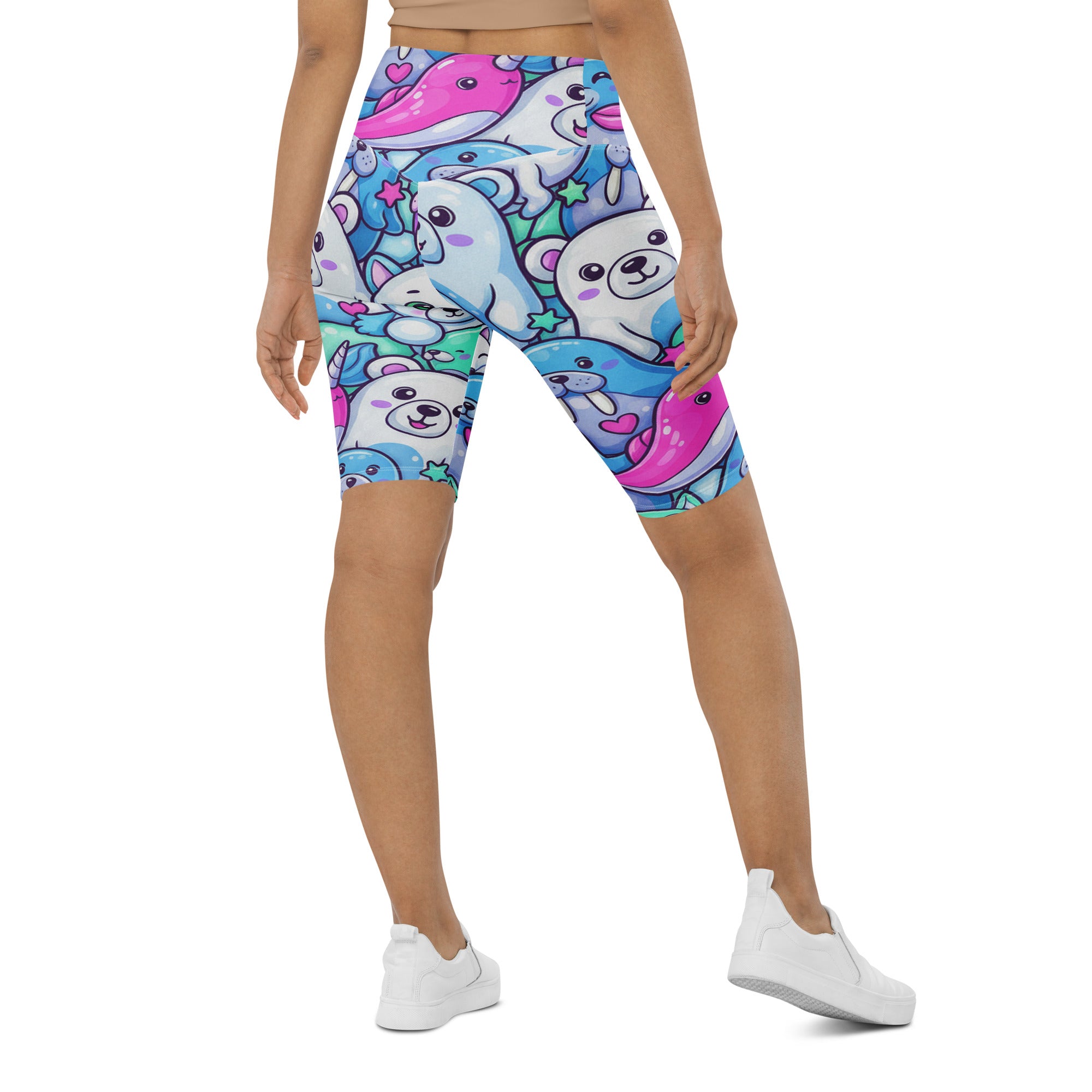 Vibrant Arctic Friends Bike Shorts | GearBunch