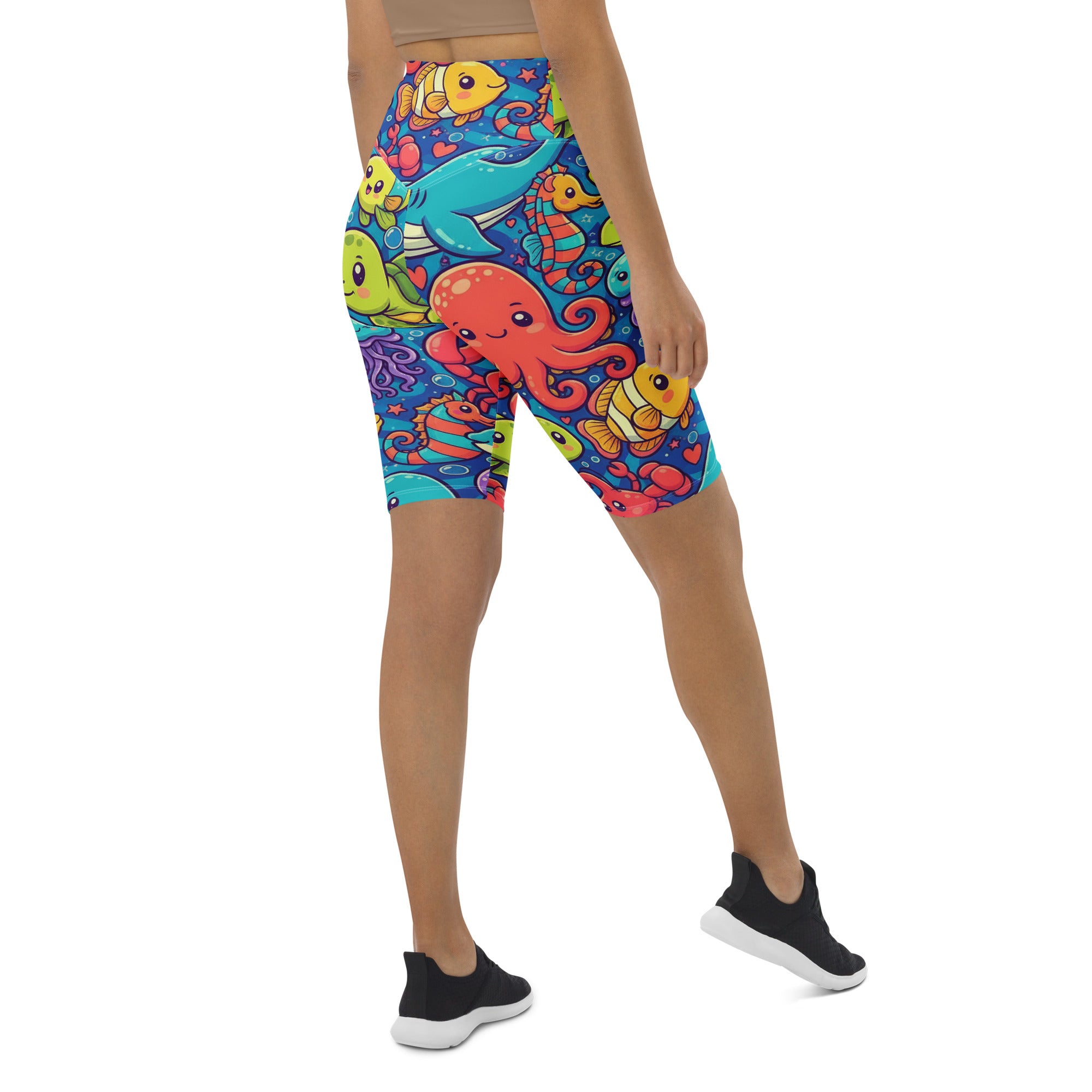 Vibrant Under the Sea Bike Shorts | GearBunch