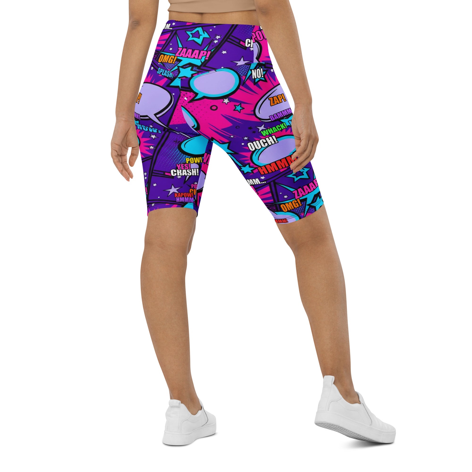 Comic Pop Galaxy Purple Bike Shorts | GearBunch