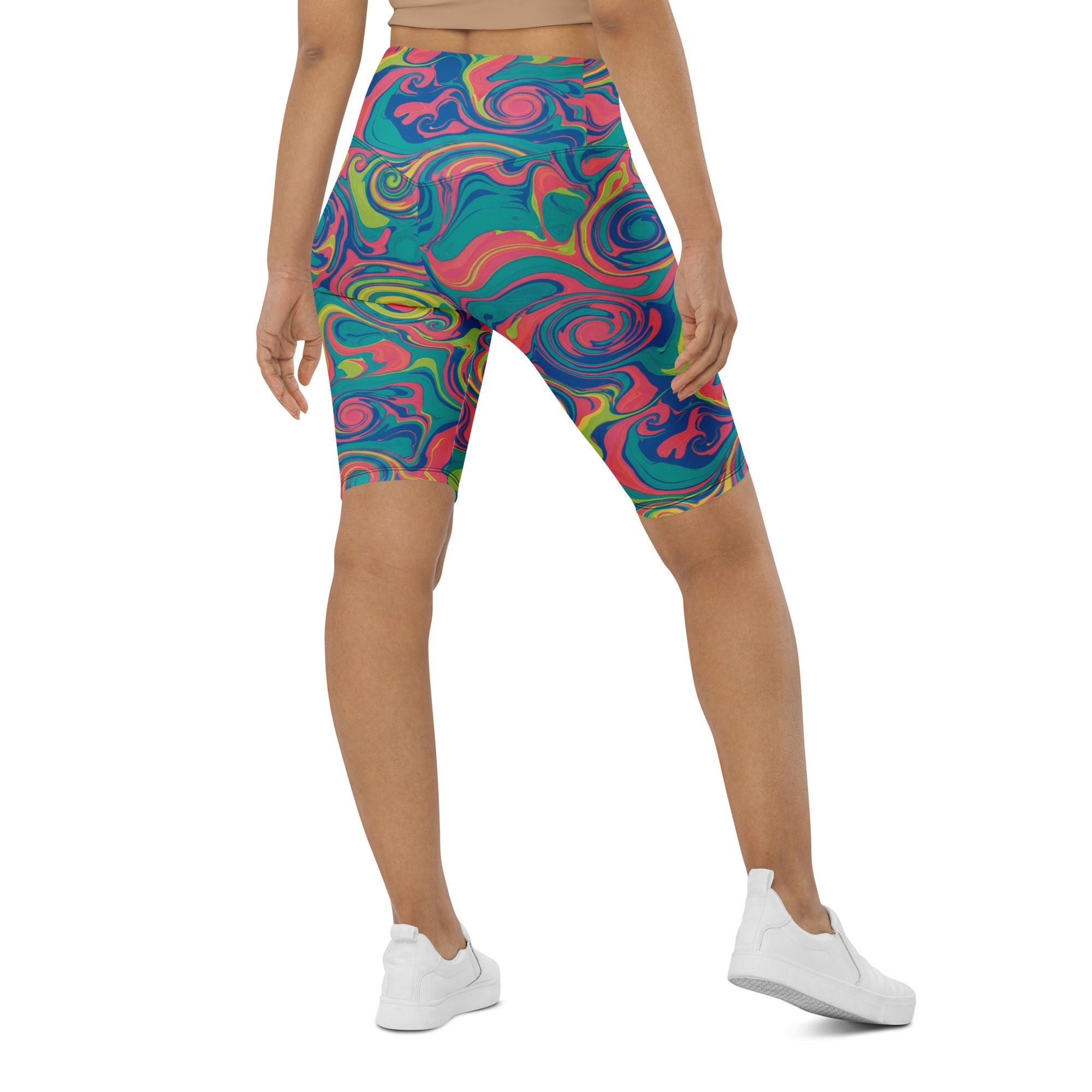 Liquid Marble Tropical Paradise Bike Shorts | GearBunch
