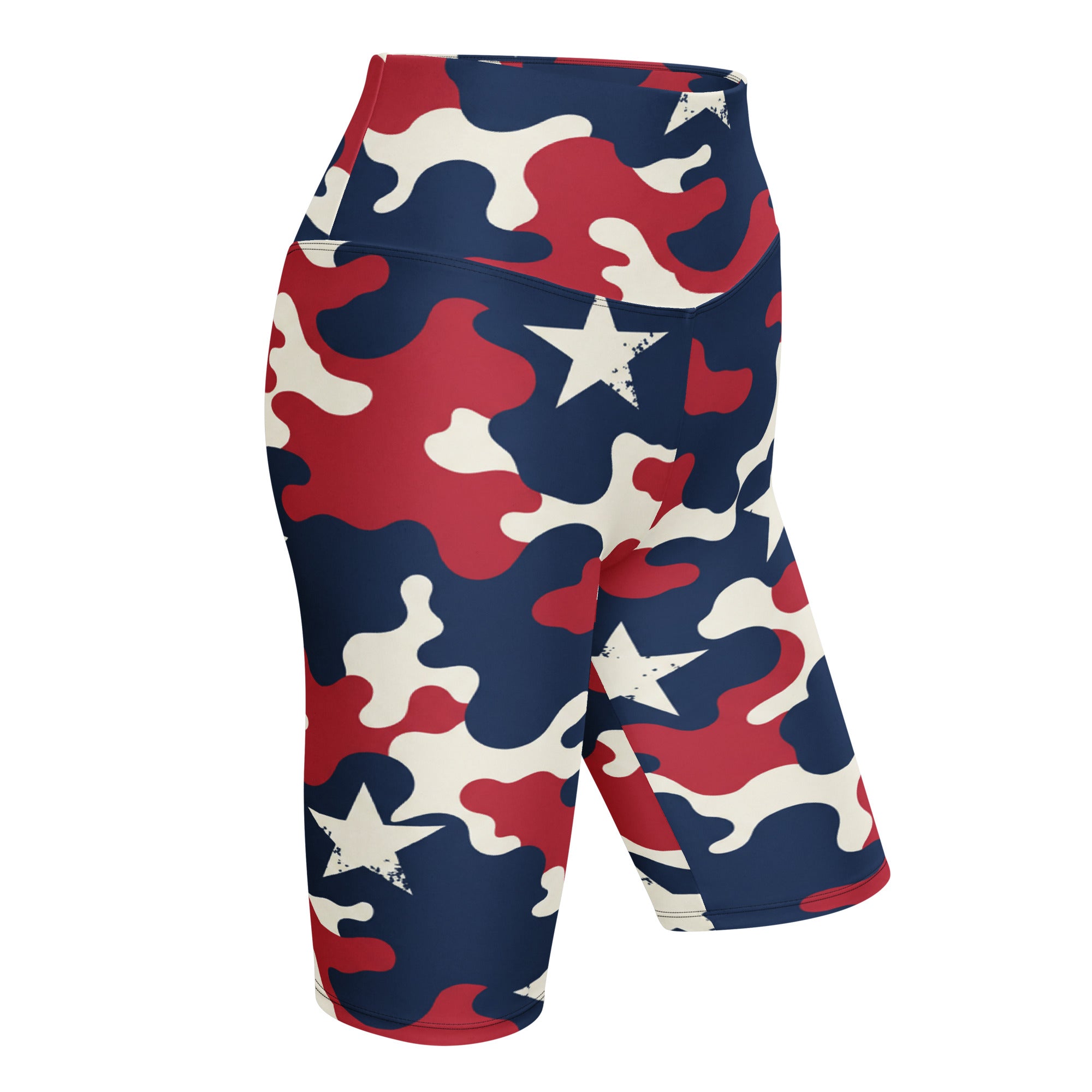 Red White Blue Camo Stars Bike Shorts | GearBunch