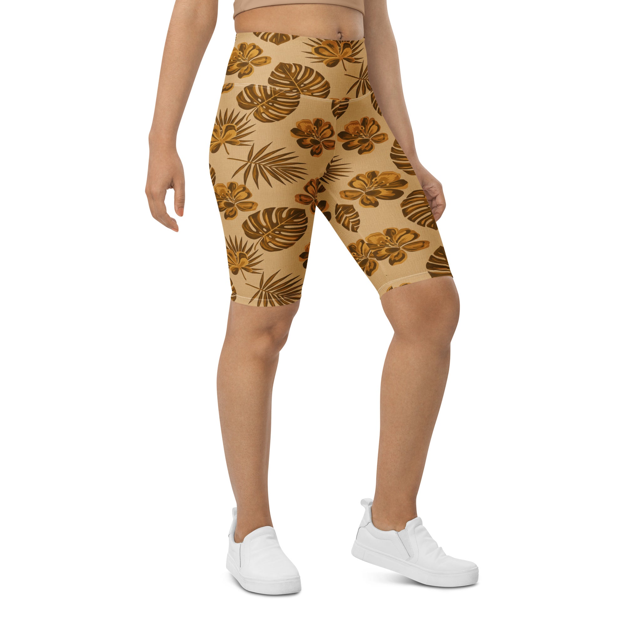 Mid-Century Leaves Bike Shorts | GearBunch