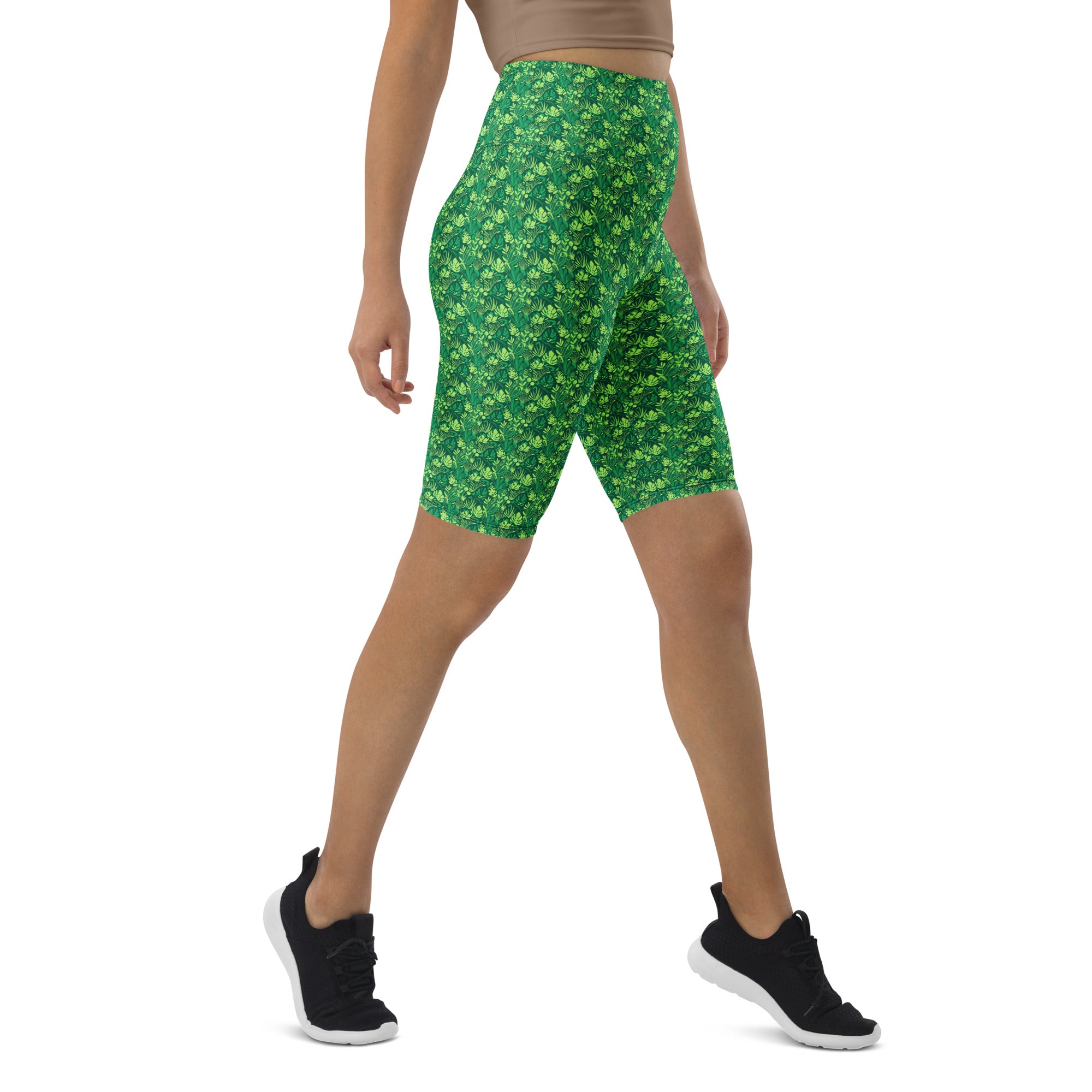 Minimalist Plant Illustration Bike Shorts | GearBunch